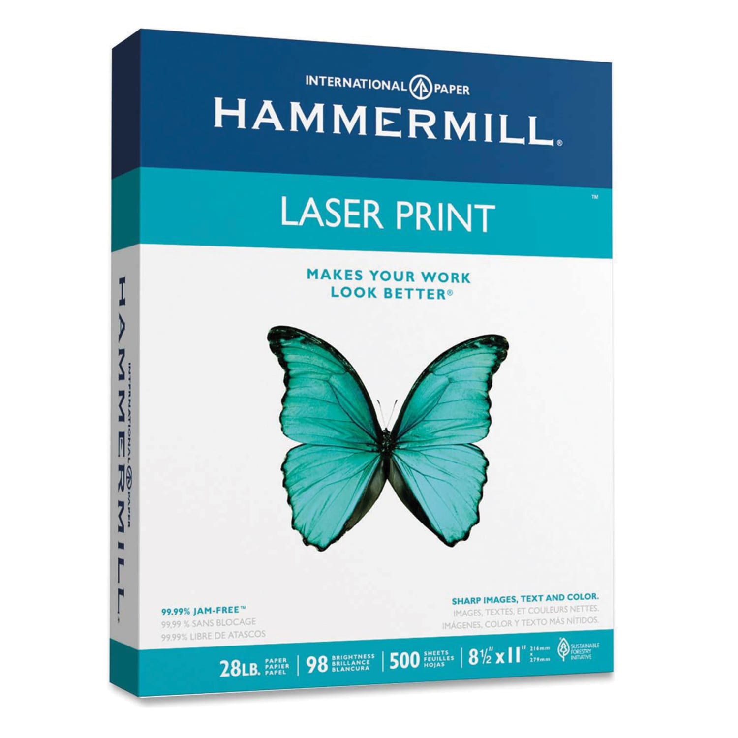 Hammermill Pro Multi-Use Printer & Copy Paper, 1 Ream, White, Letter (8.5in x 11in), 500 Sheets Per Ream, 28 Lb, 98 Brightness