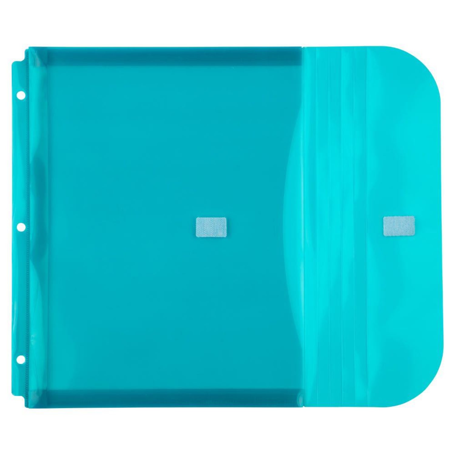 JAM Paper Plastic Binder Envelopes With Hook-And-Loop Fastener, 8 5/8in x 11 1/2in, Teal, Pack Of 12 - Image 3
