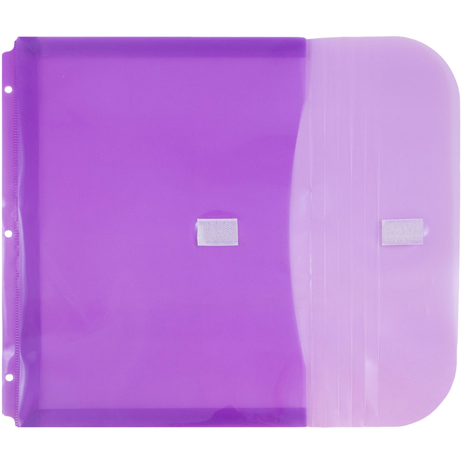 JAM Paper Plastic Binder Envelopes With Hook-And-Loop Fastener, 8 5/8in x 11 1/2in, Lilac, Pack Of 12 - Image 3