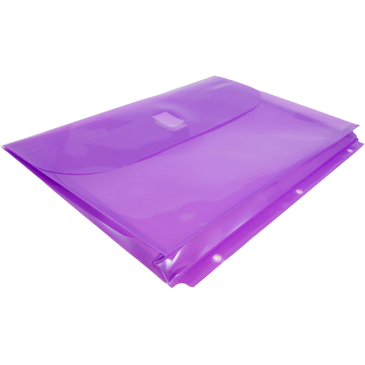 JAM Paper Plastic Binder Envelopes With Hook-And-Loop Fastener, 8 5/8in x 11 1/2in, Lilac, Pack Of 12 - Image 4