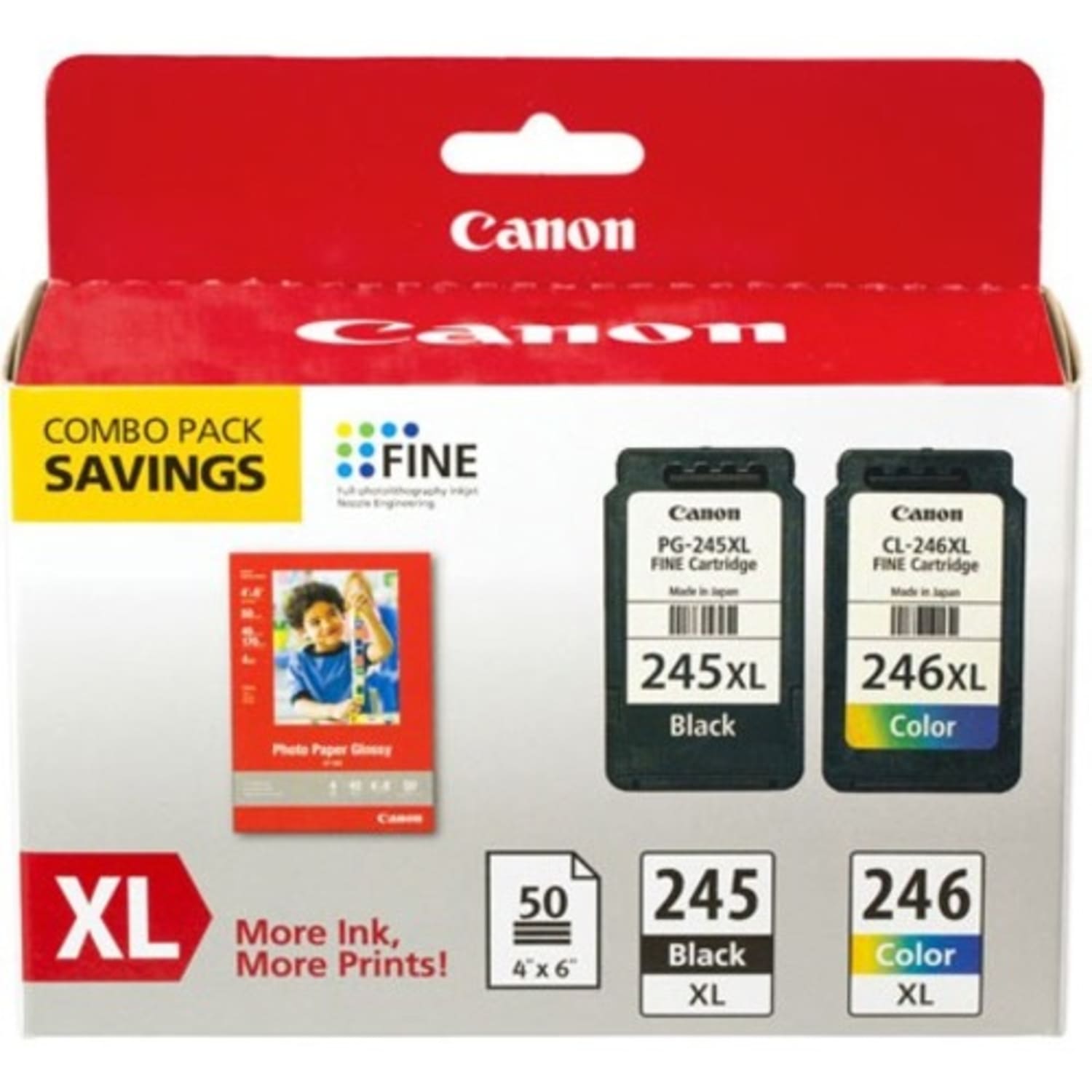 Canon PG-245XL Black/CL-246XL Tri-Color High-Yield Ink Cartridges And Paper, Pack Of 2, 8278B005 - Image 3