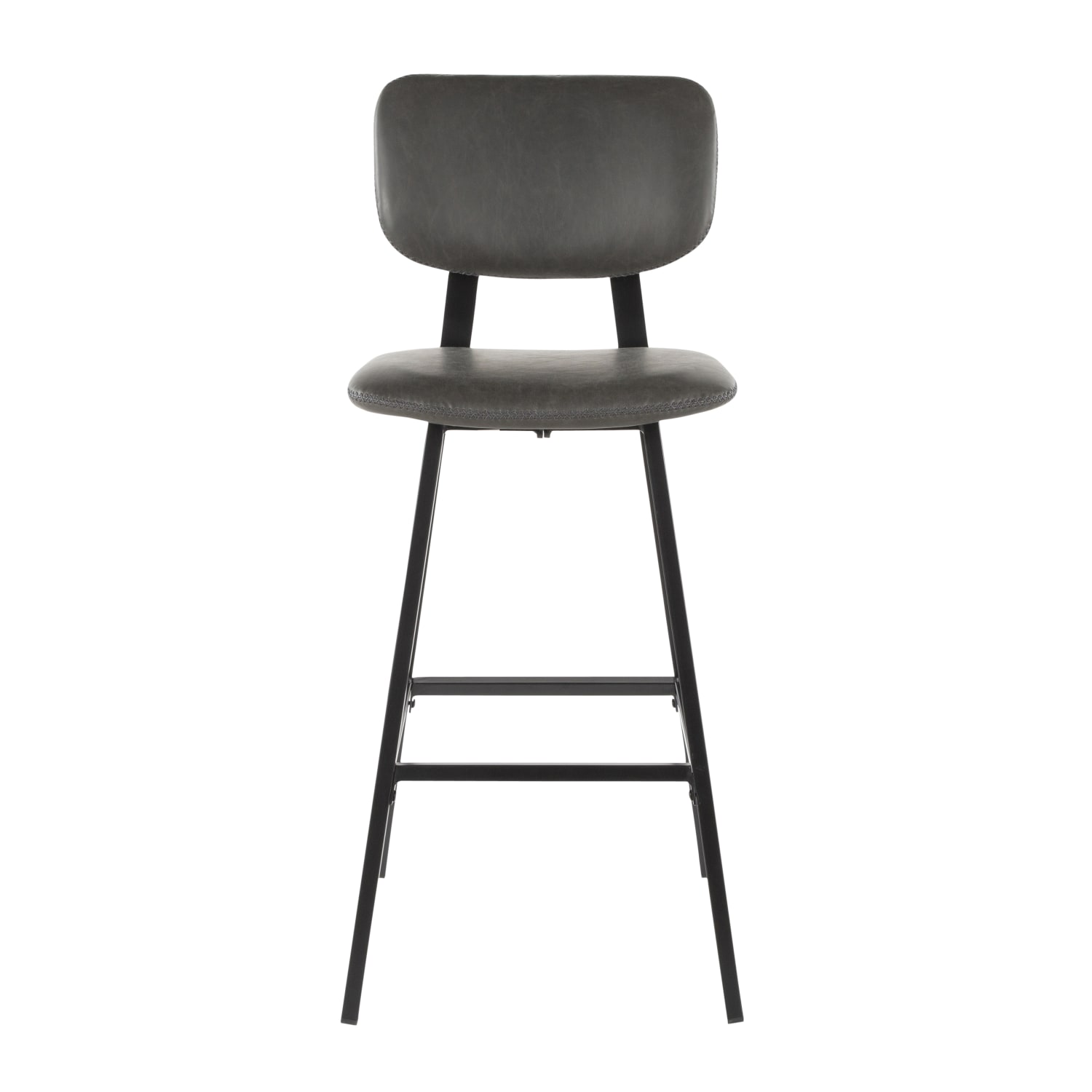 LumiSource Foundry Bar Stools BlackGray Set Of 2 Stools PopularChairscom