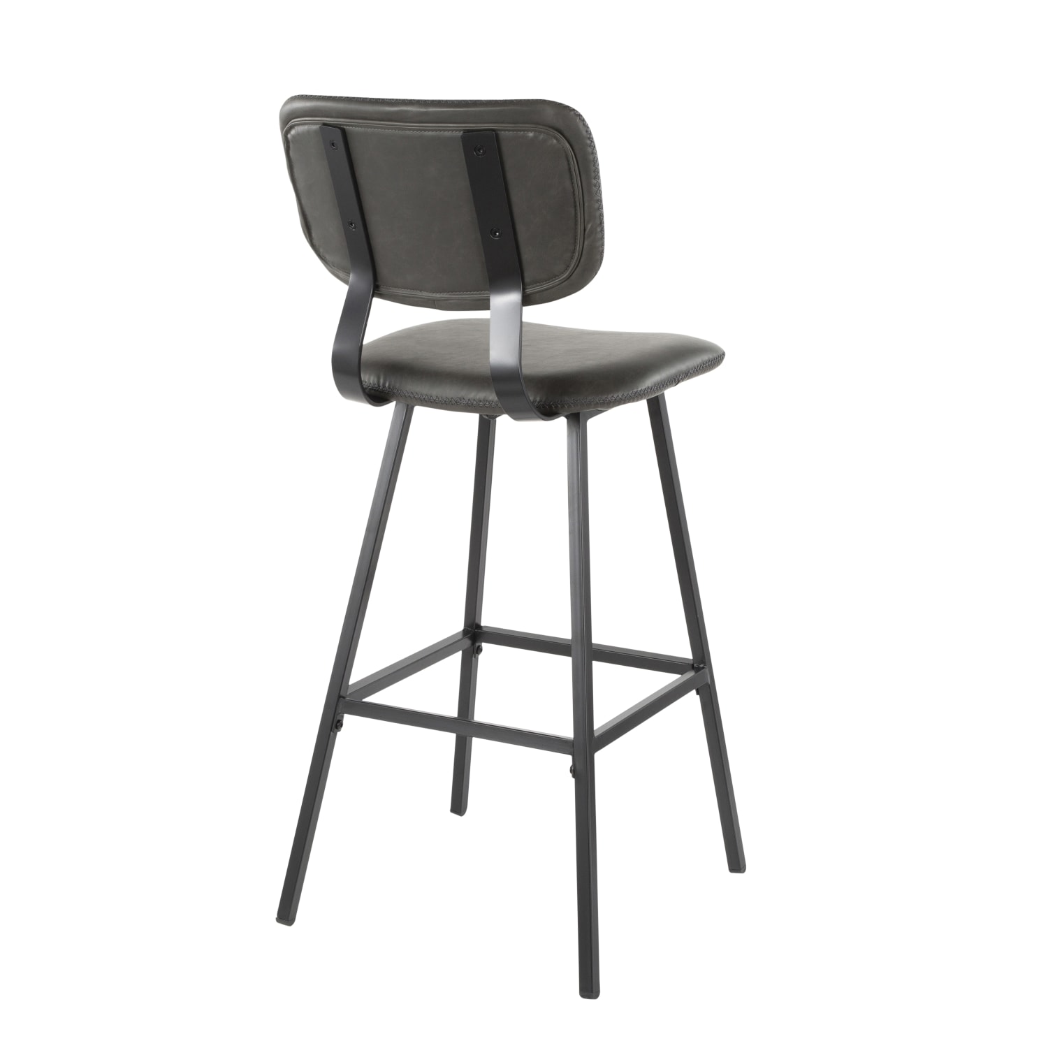 LumiSource Foundry Bar Stools BlackGray Set Of 2 Stools PopularChairscom