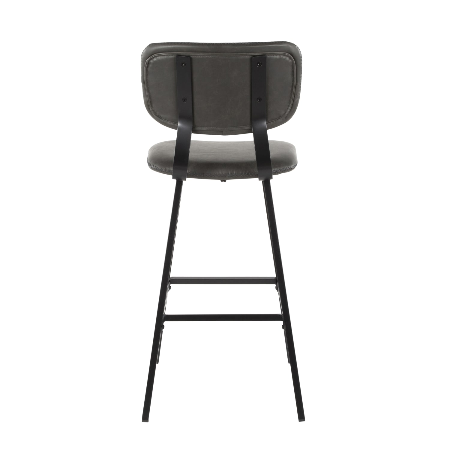 LumiSource Foundry Bar Stools BlackGray Set Of 2 Stools PopularChairscom