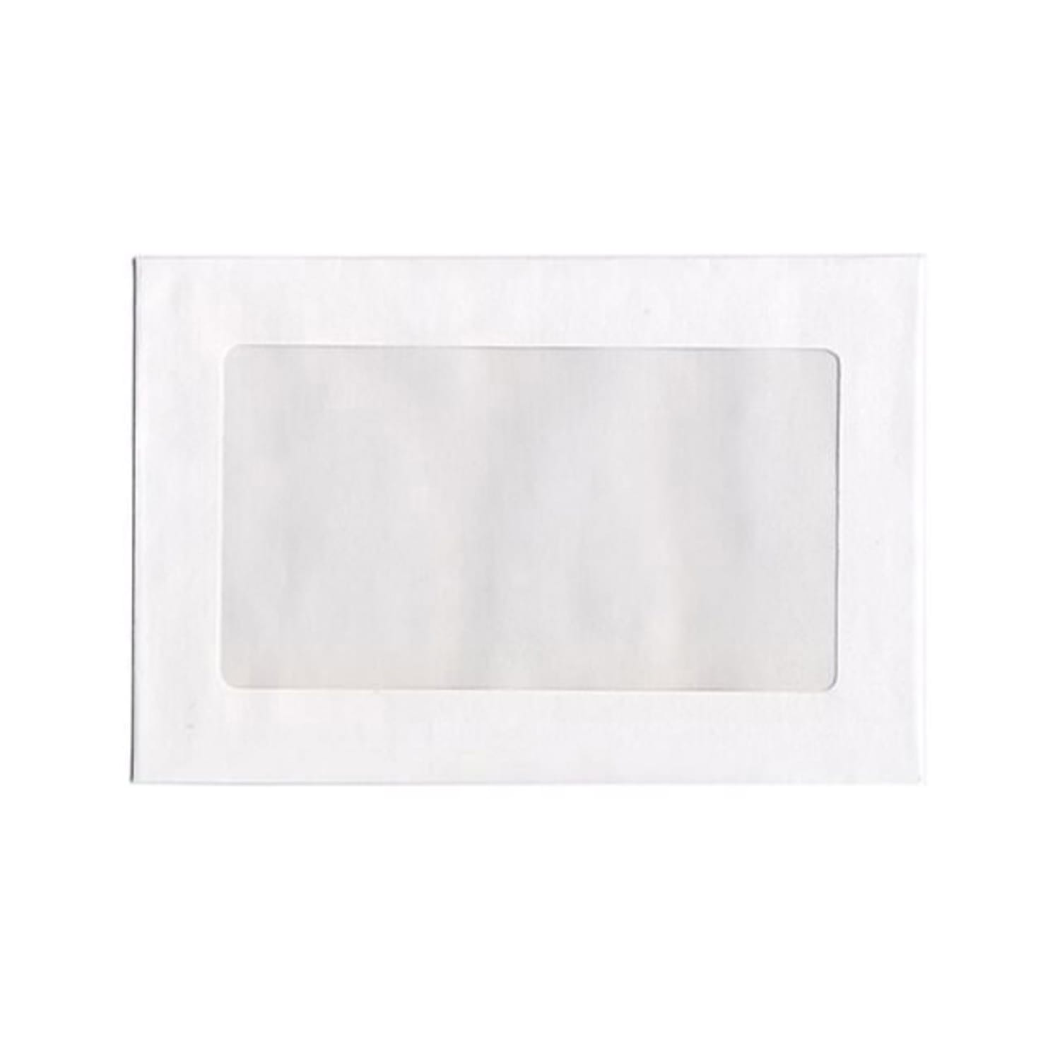 JAM Paper #1 Single Window-Display Booklet Envelopes, Bottom Left Window, Gummed Seal, 6in x 9in, White, Pack Of 25