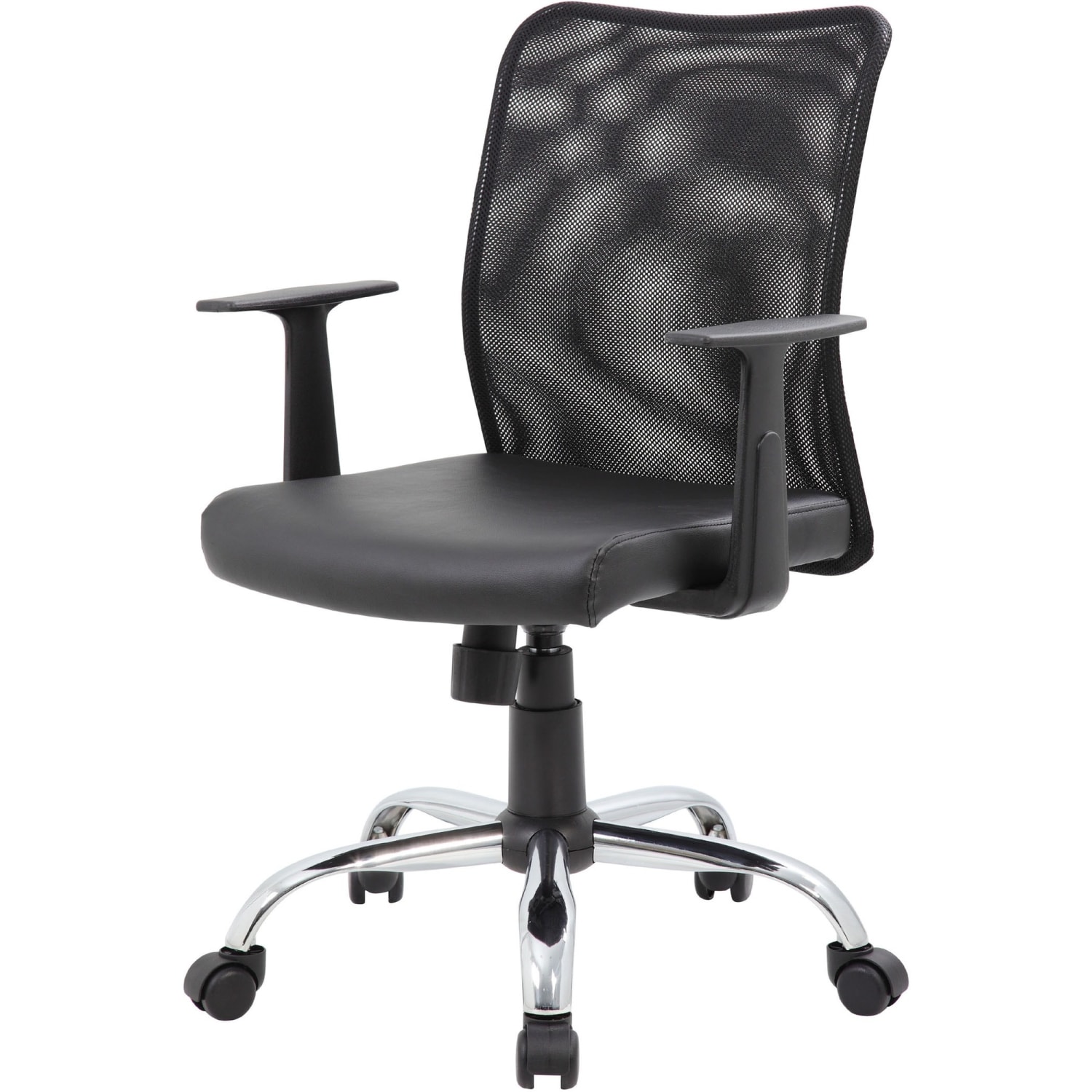 Boss Office Products Budget Vinyl Mid-Back Task Chair, With Arms, Black - Image 4