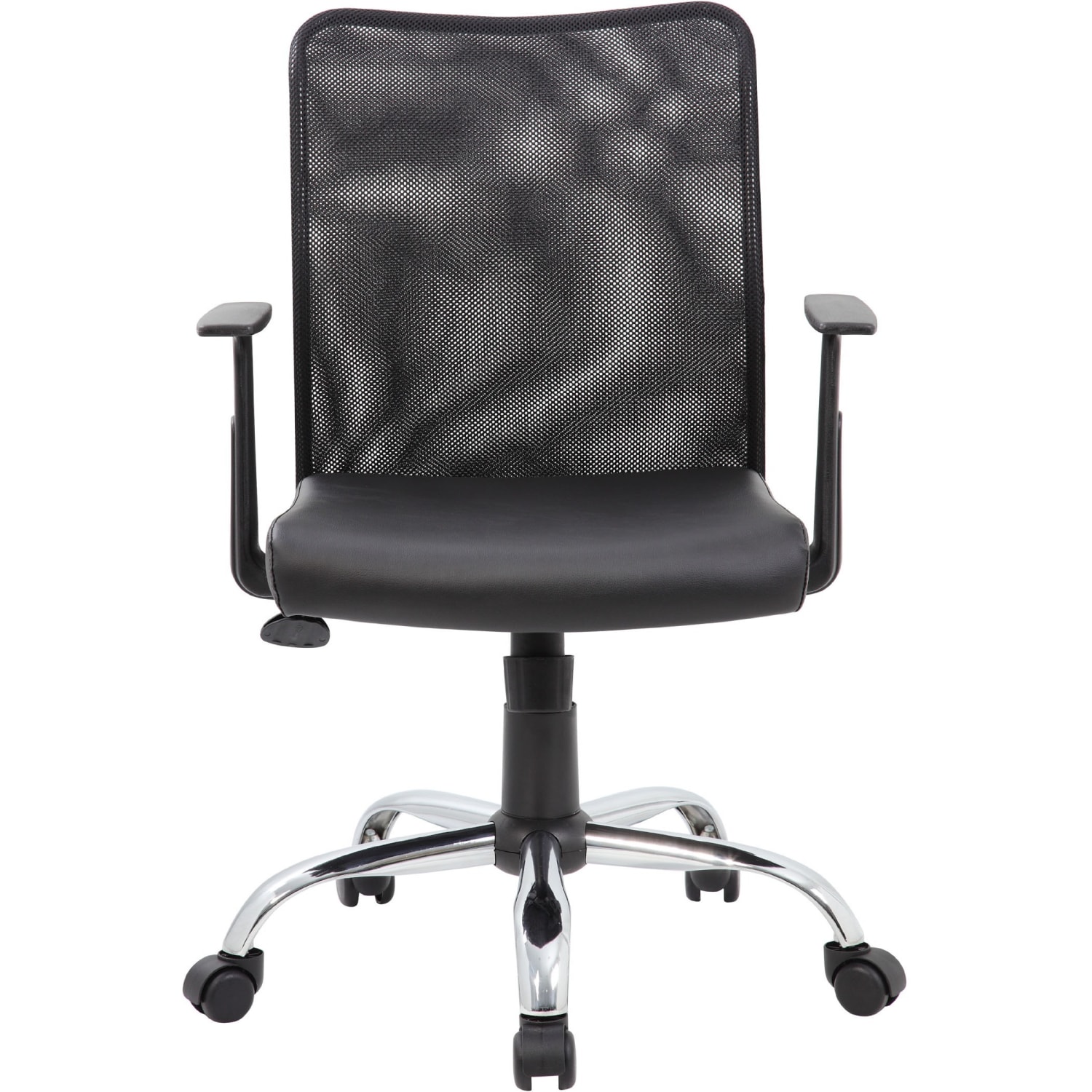 Boss Office Products Budget Vinyl Mid-Back Task Chair, With Arms, Black - Image 5