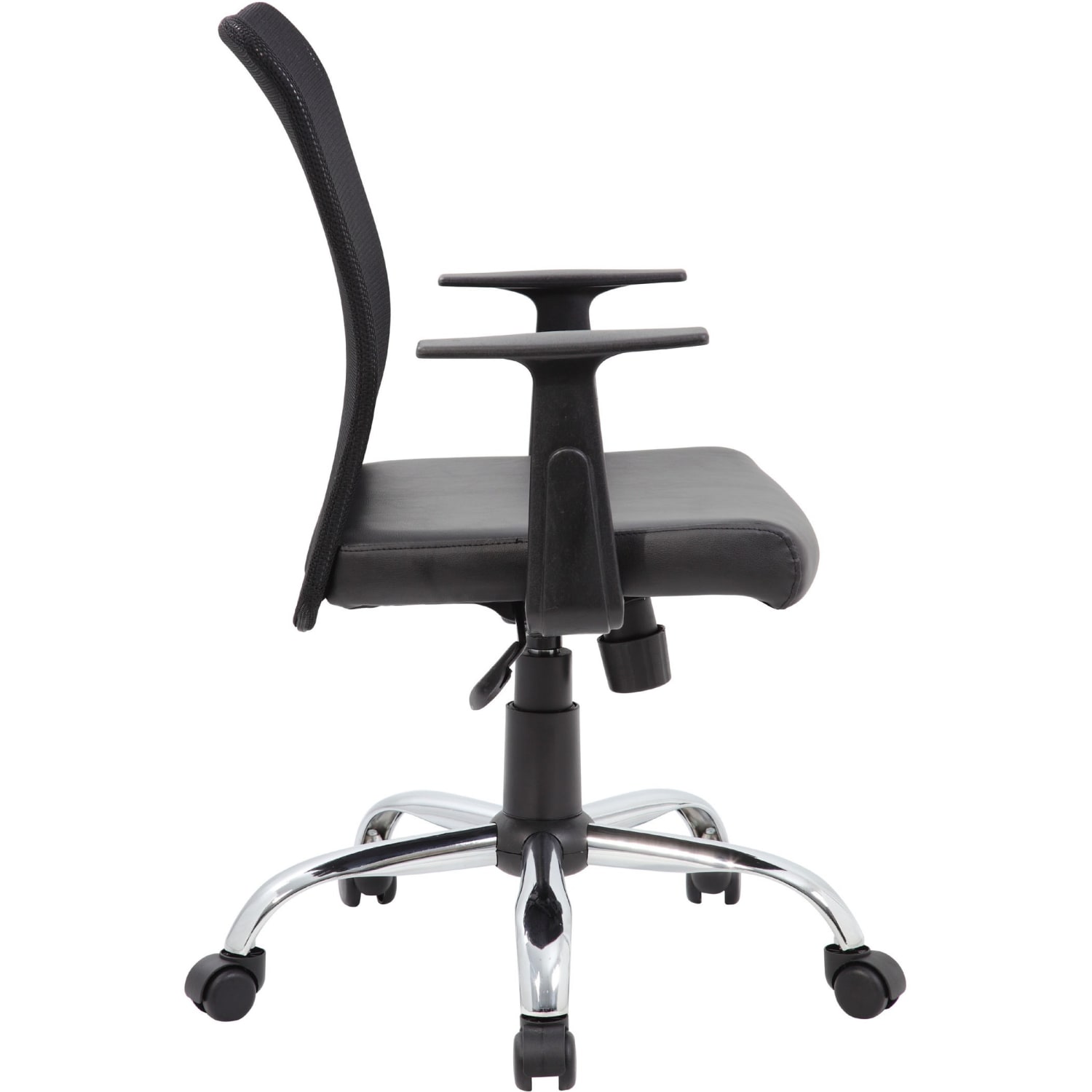 Boss Office Products Budget Vinyl Mid-Back Task Chair, With Arms, Black - Image 6
