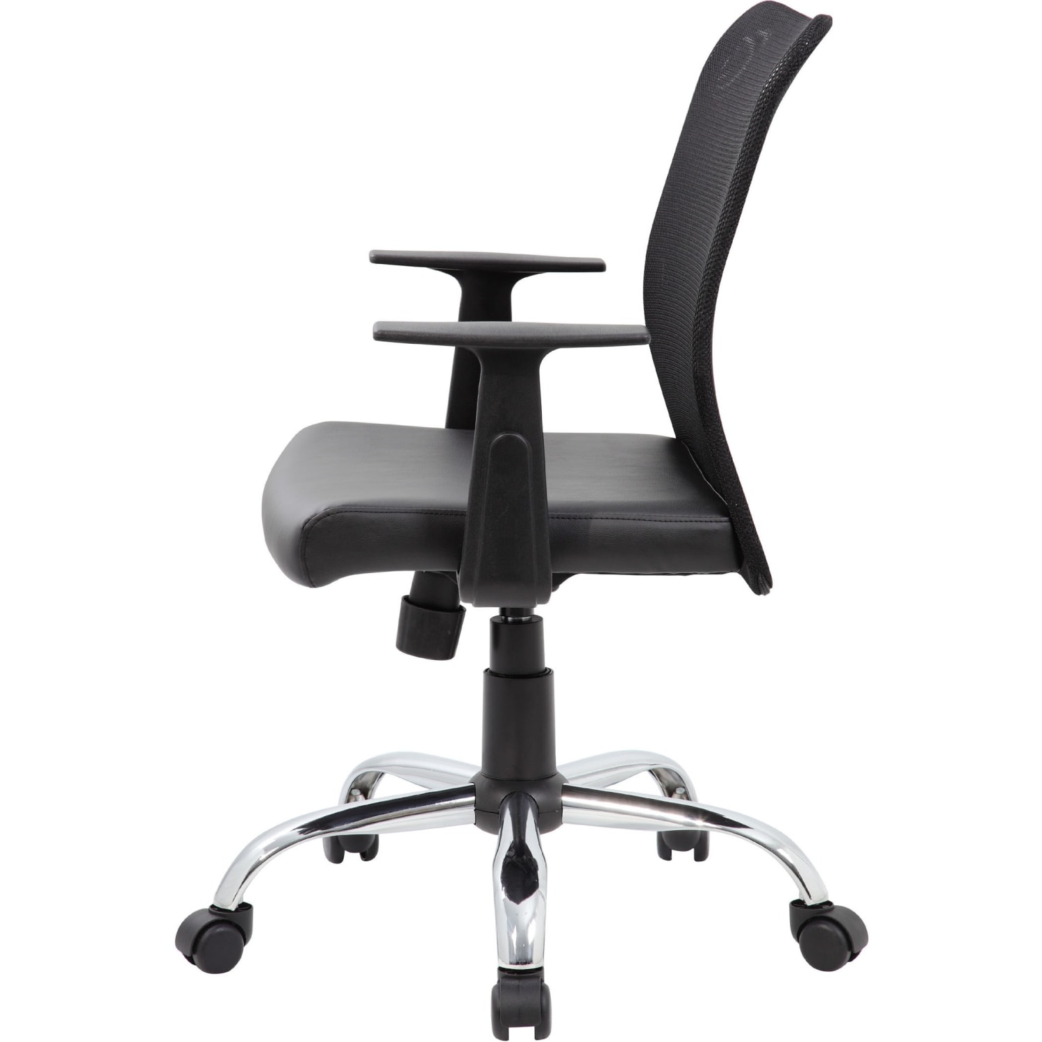 Boss Office Products Budget Vinyl Mid-Back Task Chair, With Arms, Black - Image 7