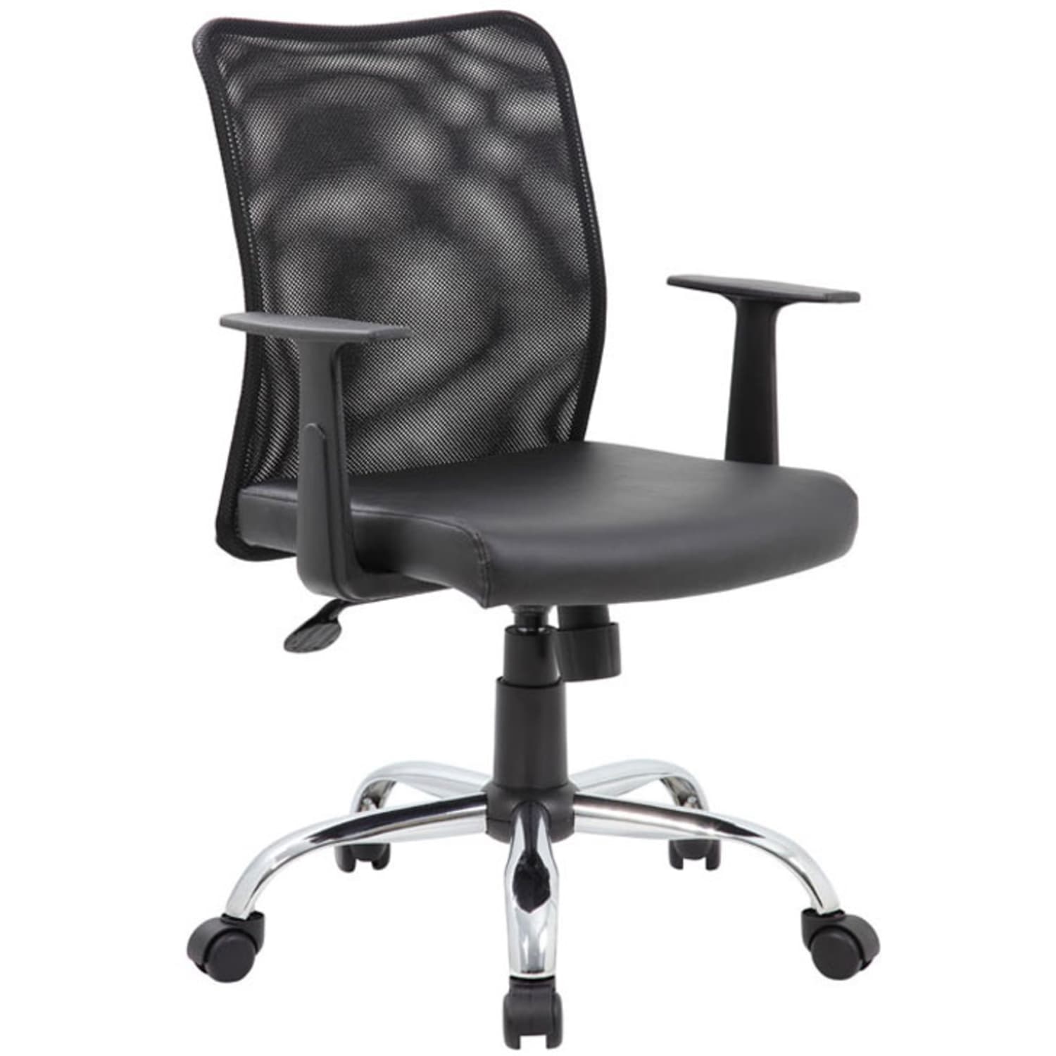 Boss Office Products Budget Vinyl Mid-Back Task Chair, With Arms, Black - Image 9