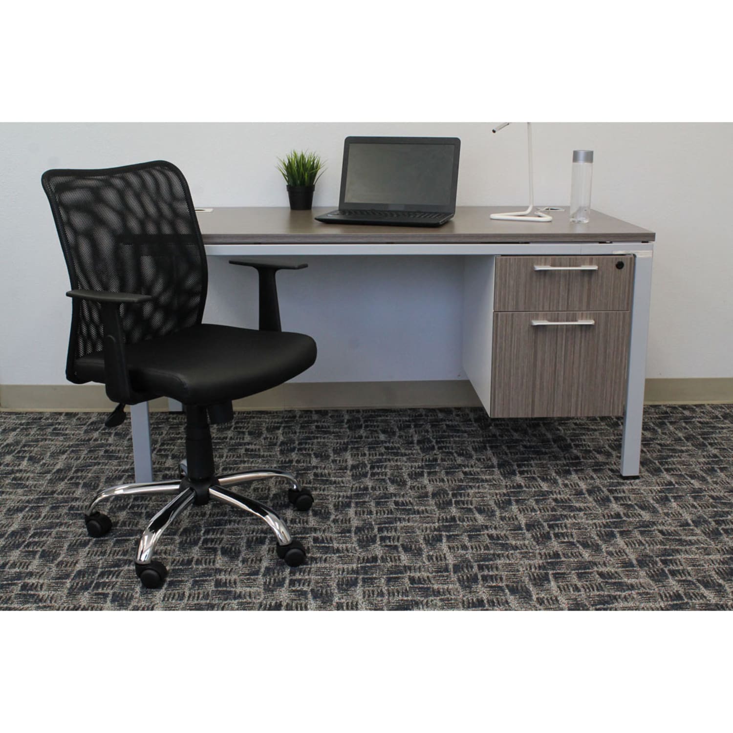 Boss Office Products Budget Vinyl Mid-Back Task Chair, With Arms, Black - Image 10