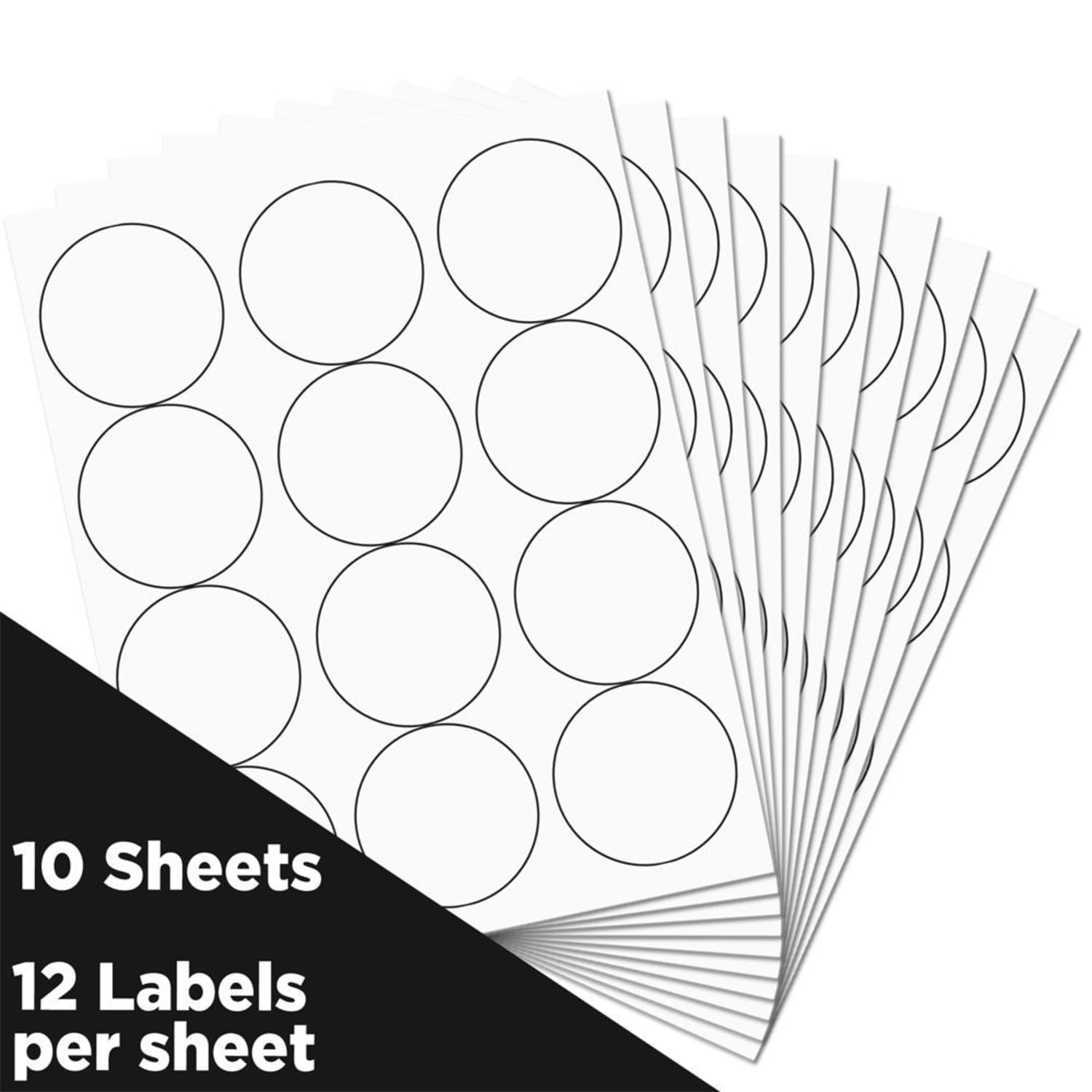 JAM Paper Circle Label Sticker Seals, 2 1/2in, White, Pack Of 120 - Image 5