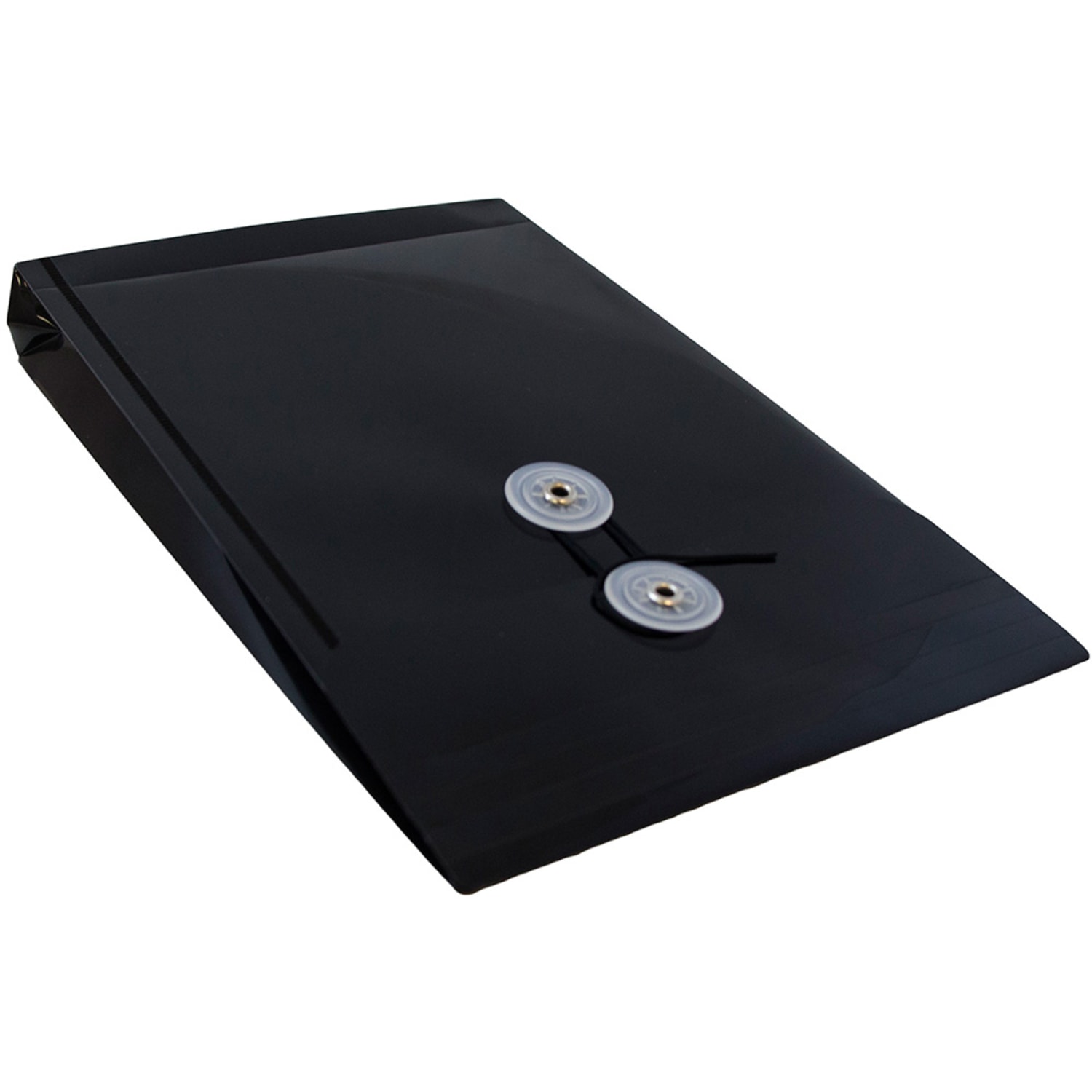 JAM Paper Open-End Plastic Envelopes, 6 1/4in x 9 1/4in, Button & String Closure, Black, Pack Of 12 - Image 5
