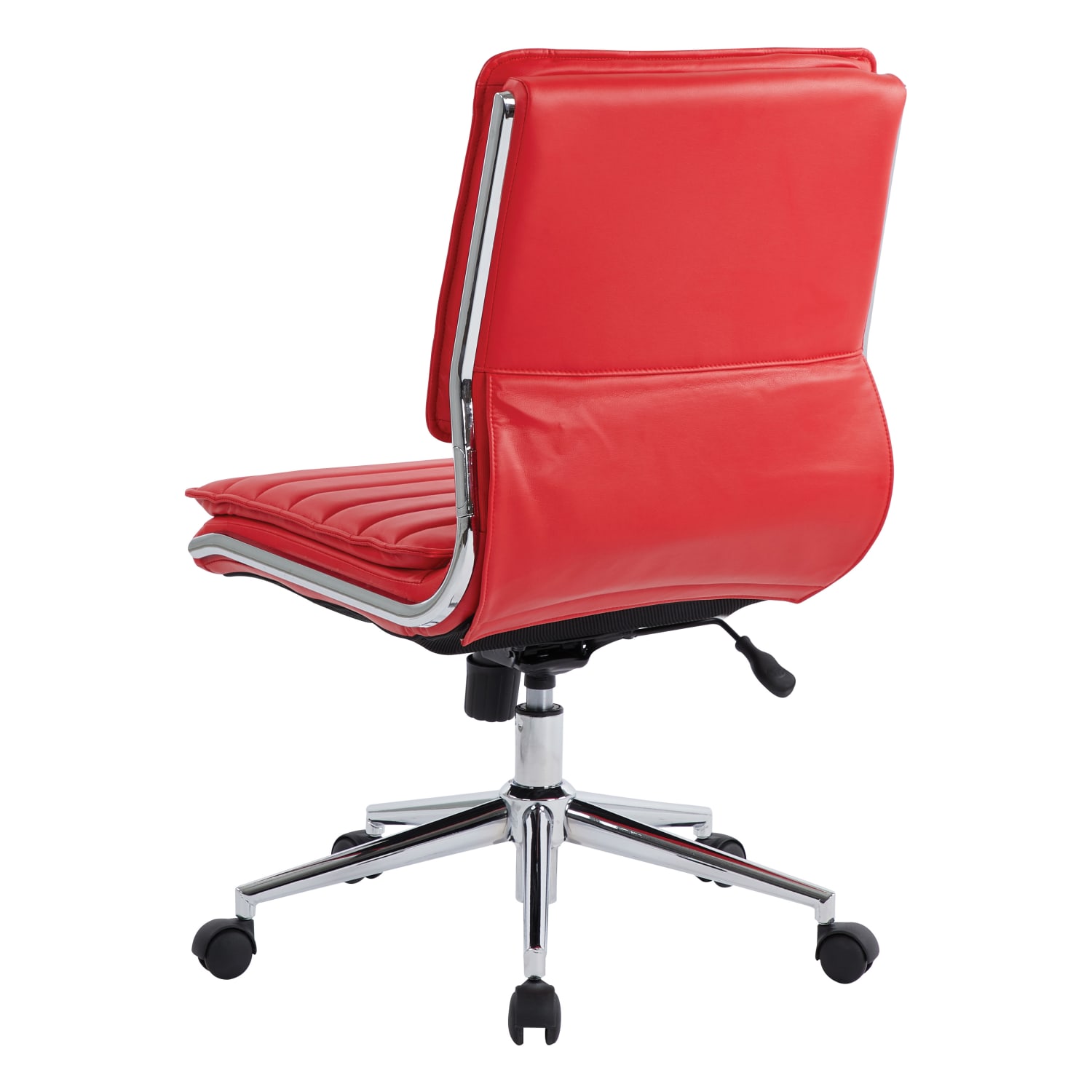 Office Star Pro Line II SPX Armless Bonded Leather Mid Back Chair RedChrome PopularChairscom