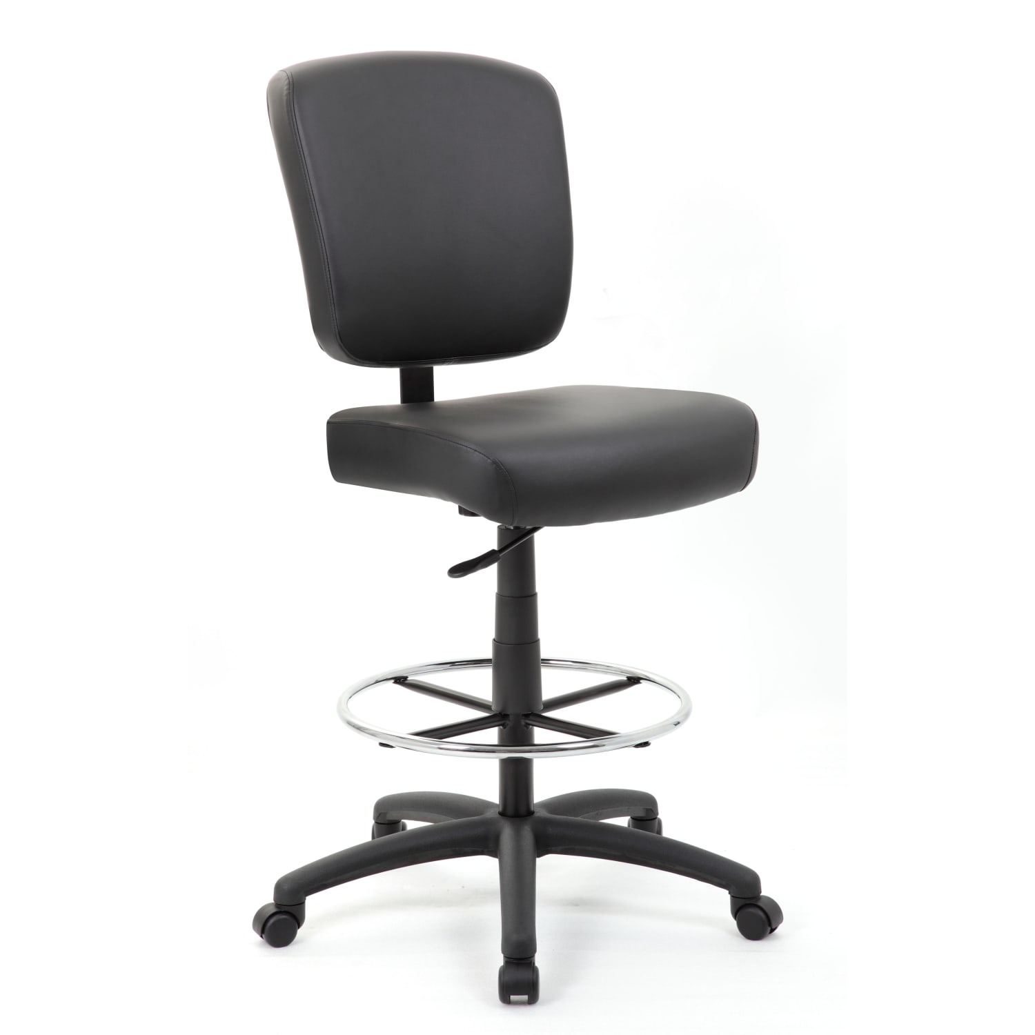 Boss Office Products Heavy Duty Armless Drafting Stool, Black
