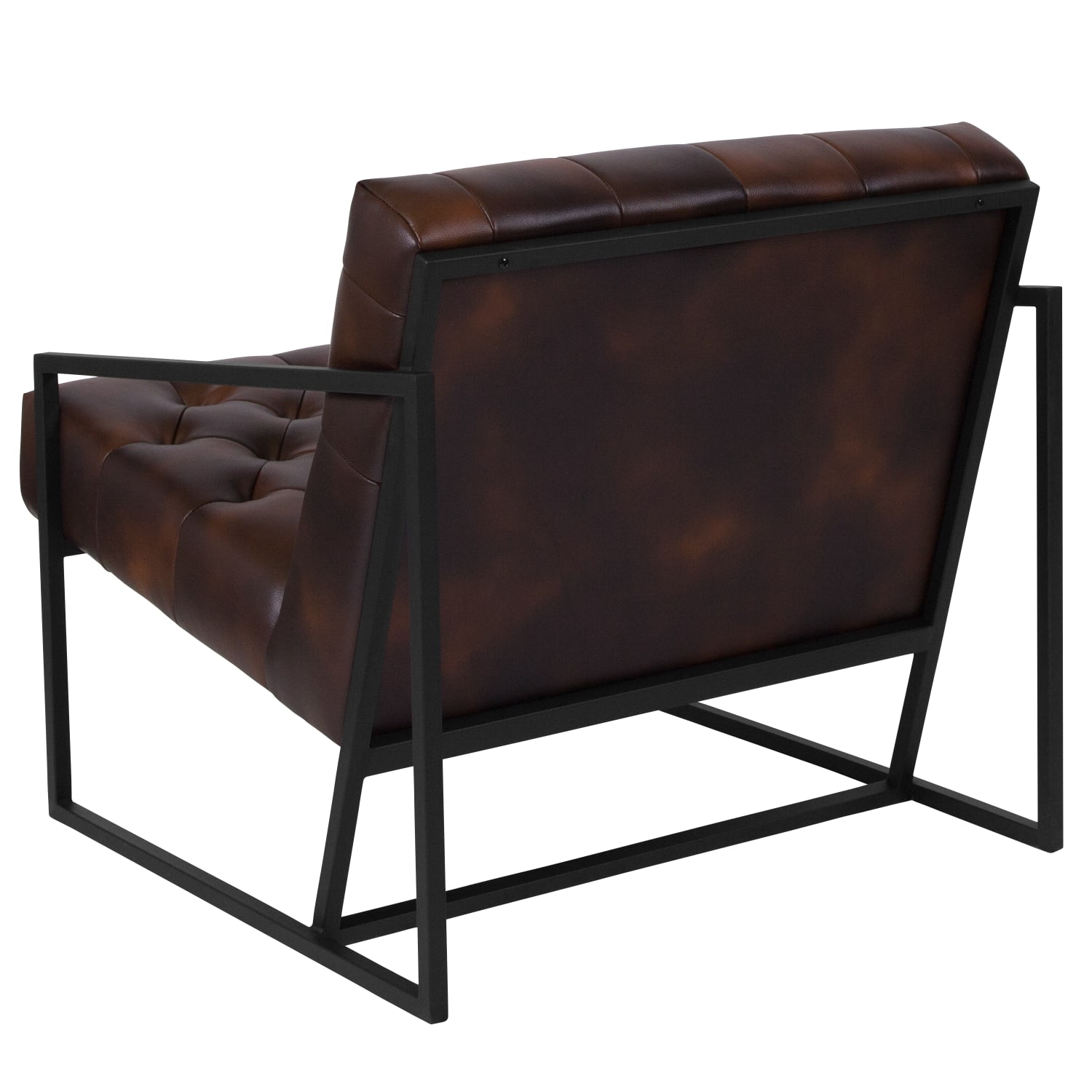 Flash Furniture Hercules Madison LeatherSoft Faux Leather Tufted Lounge Chair, Bomber Jacket Brown/Black - Image 12