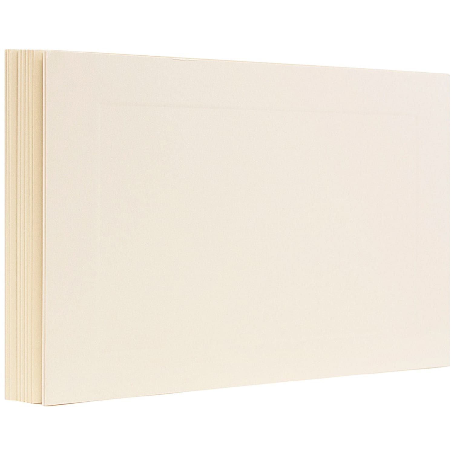 JAM Paper Note Cards, Panel Border, 4 5/8in x 6 1/4in, Ivory, Pack Of 100 - Image 3