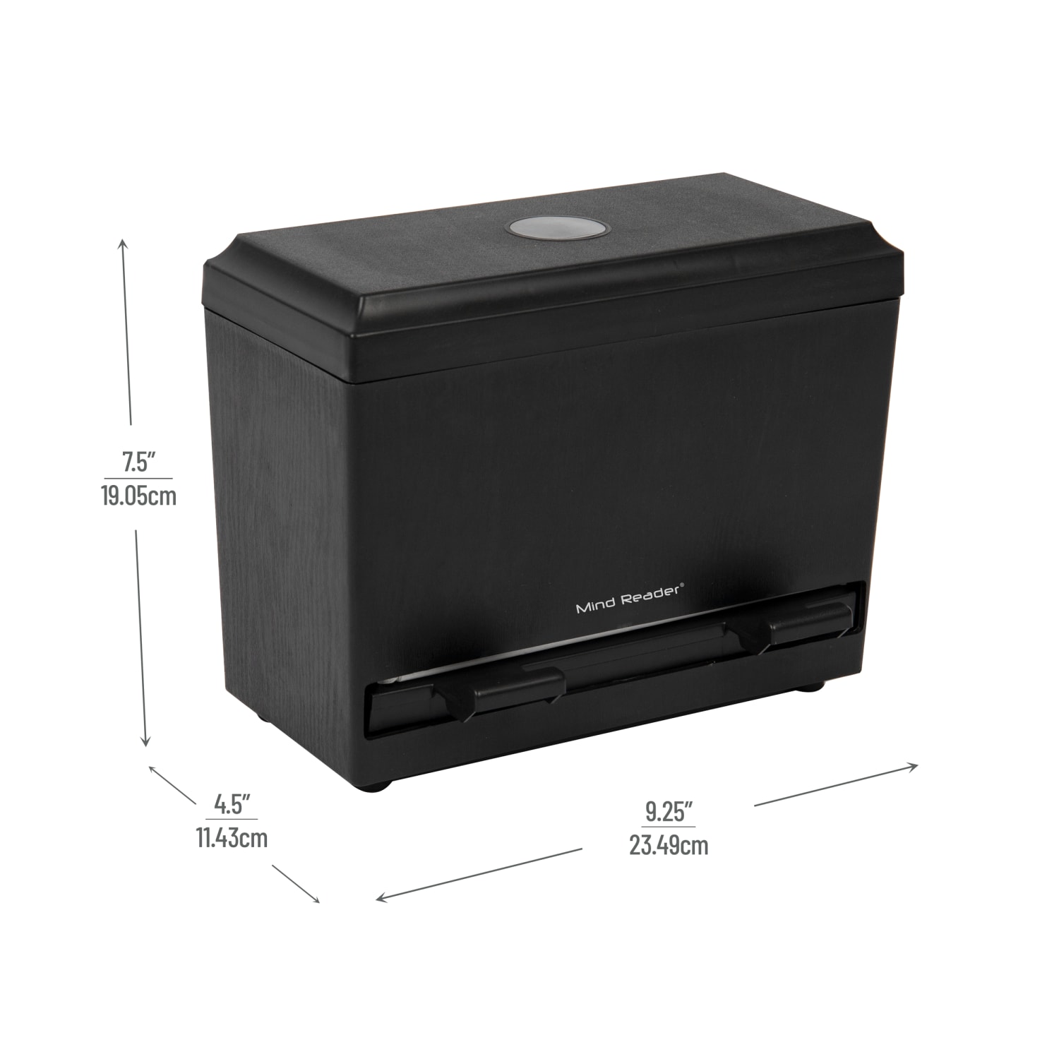 Mind Reader One Touch Straw Dispenser, 7-1/2inH x 4-1/2inW x 9-1/4inL , Black - Image 4