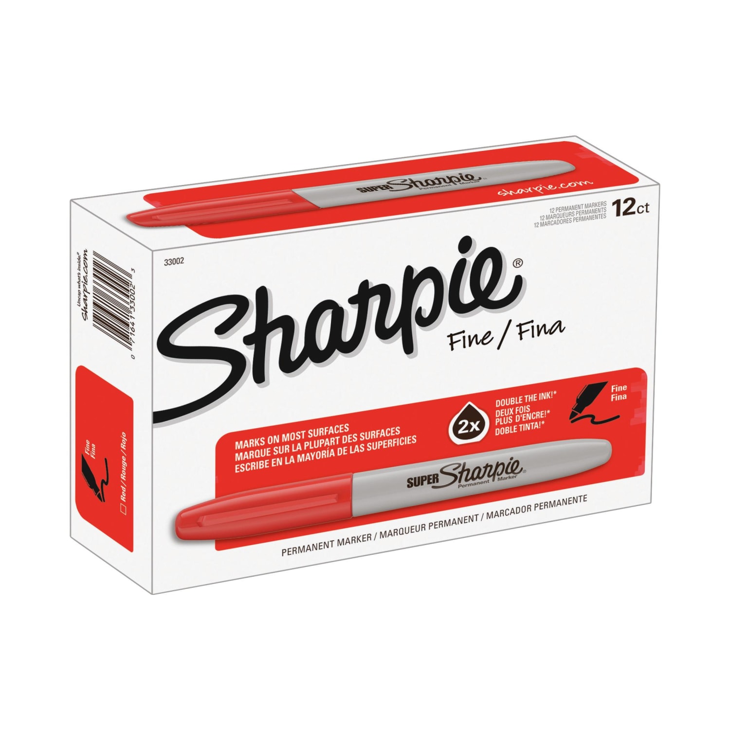 Sharpie Super Permanent Marker, Fine Point, Red Ink - Image 4