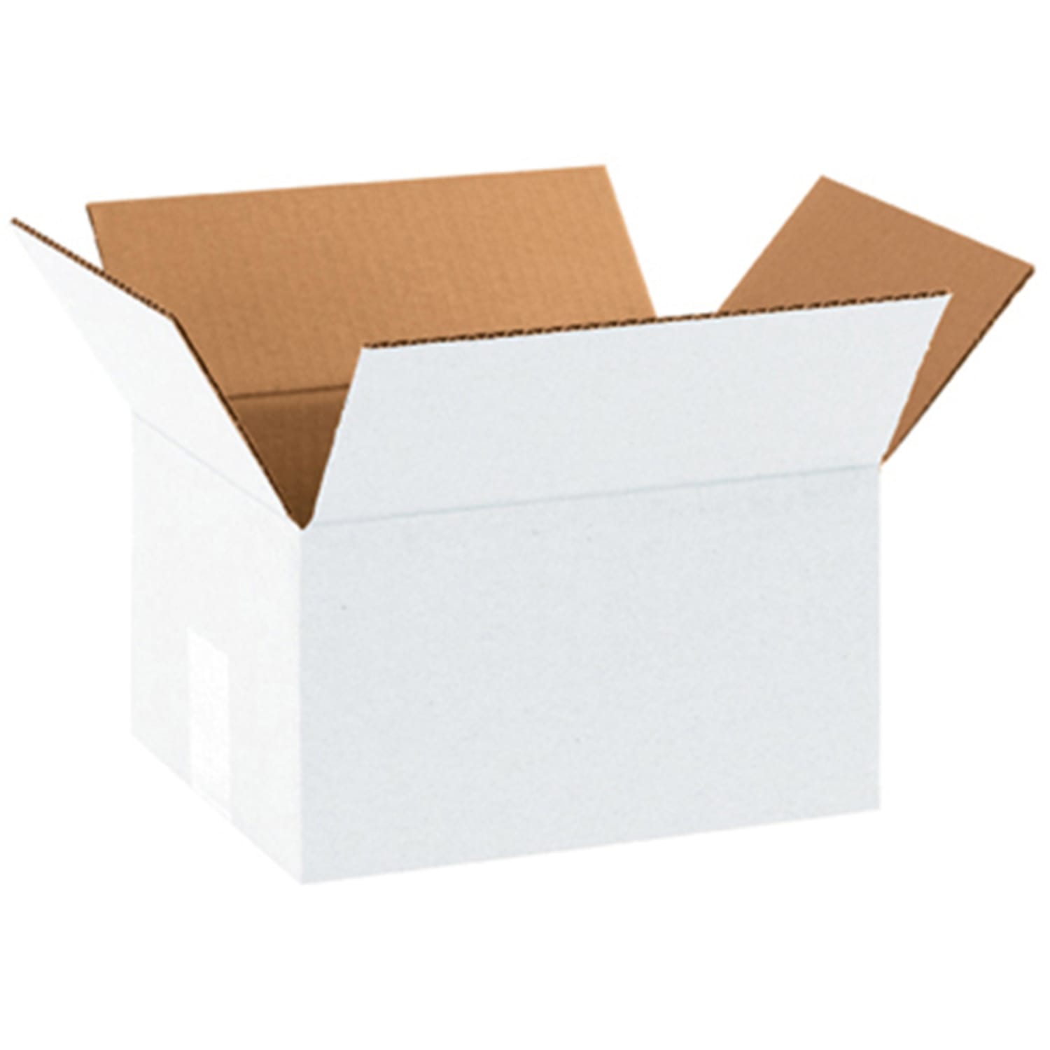 Partners Brand Corrugated Boxes 10inL x 8inW x 6inH, White, Pack of 25