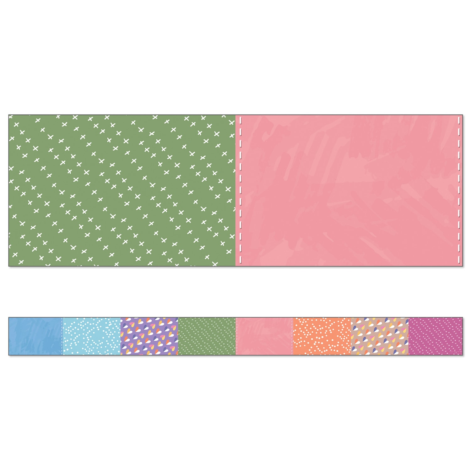 Carson Dellosa Education Straight Borders, 3in x 36in, Crafty and Cool Patchwork, 36 Feet Per Pack, Set Of 6 Packs - Image 3