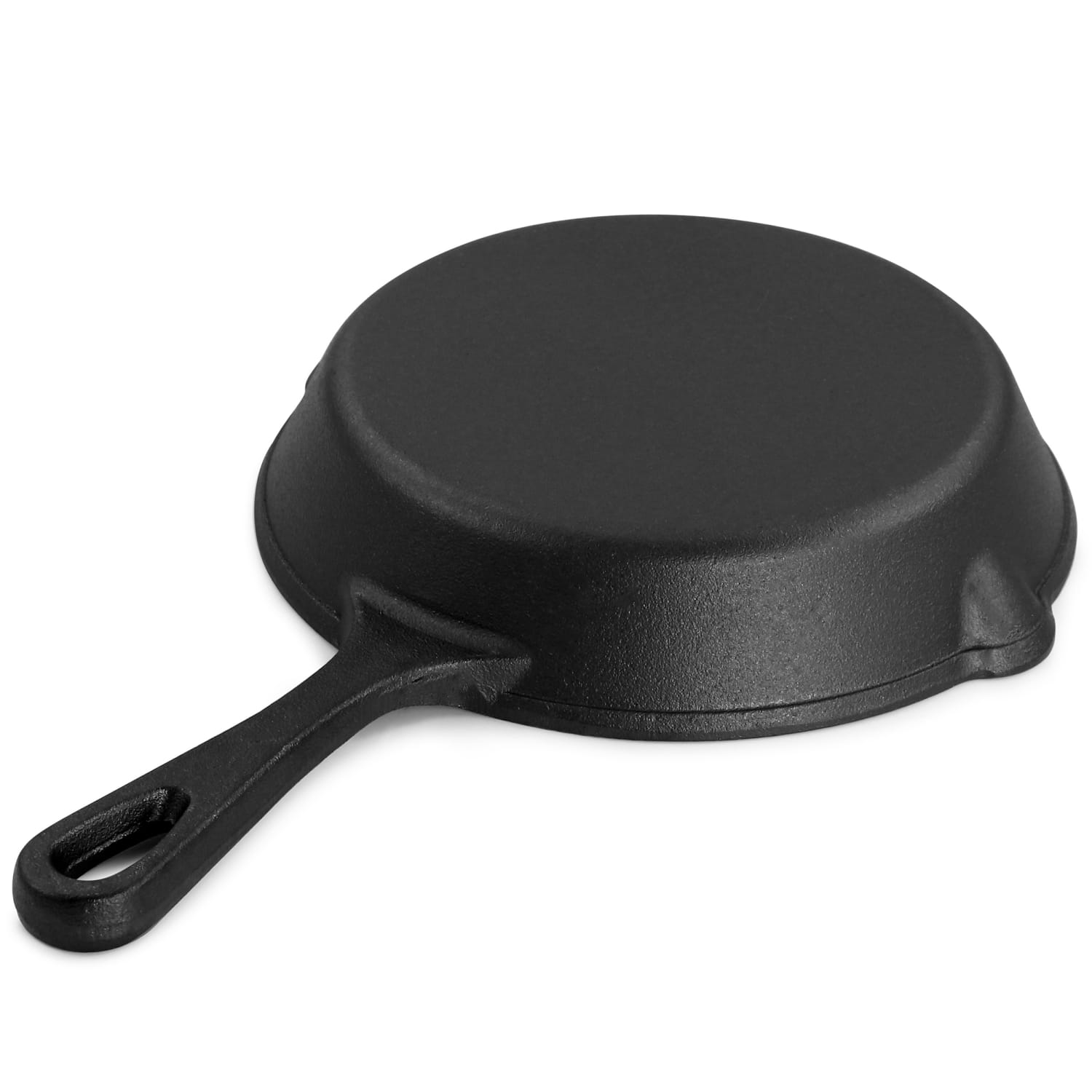 MegaChef 8in Round Cast Iron Frying Pan, Black - Image 4