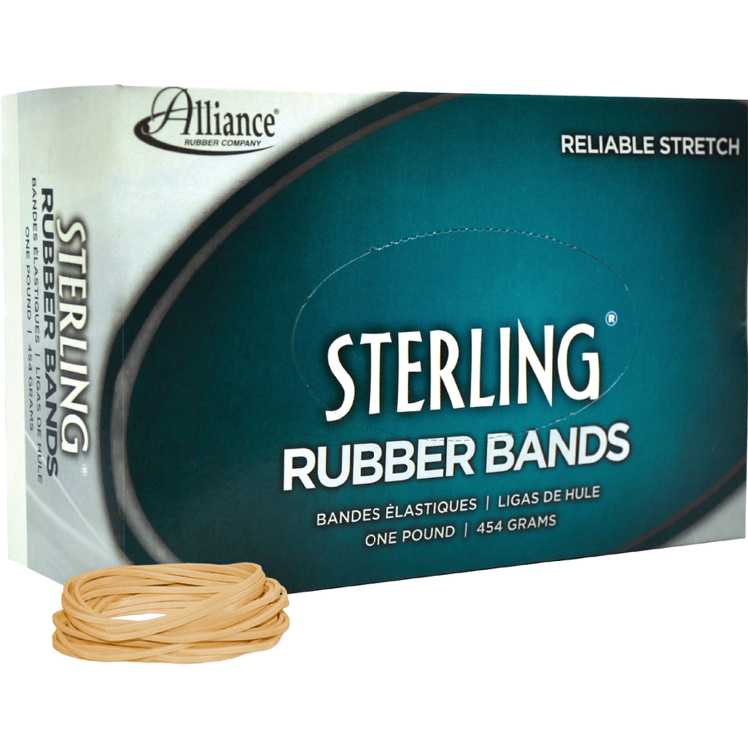 Alliance Rubber 24165 Sterling Rubber Bands, Size #16, 7/8in x 1/16in, Natural Crepe, Approximately 2300 Bands - Image 3