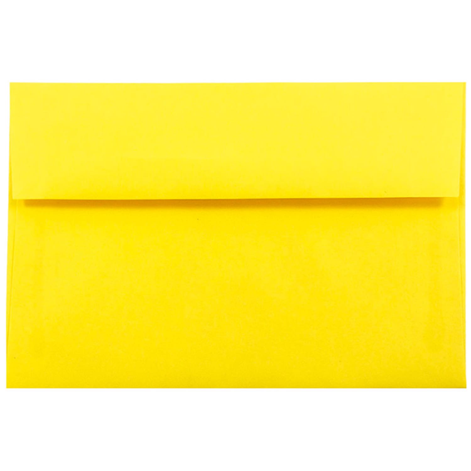 JAM Paper Booklet Invitation Envelopes, A10, Gummed Seal, 30% Recycled, Yellow, Pack Of 25