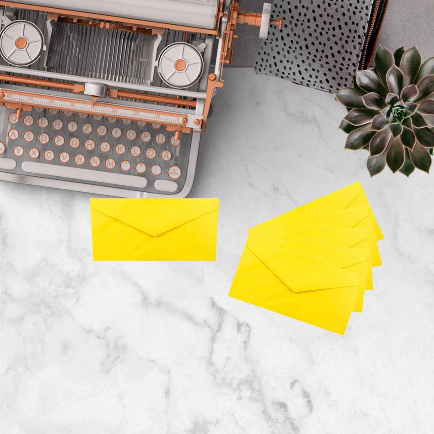 JAM Paper Booklet Envelopes, #7 3/4 Monarch, Gummed Seal, 30% Recycled, Yellow, Pack Of 25 - Image 4