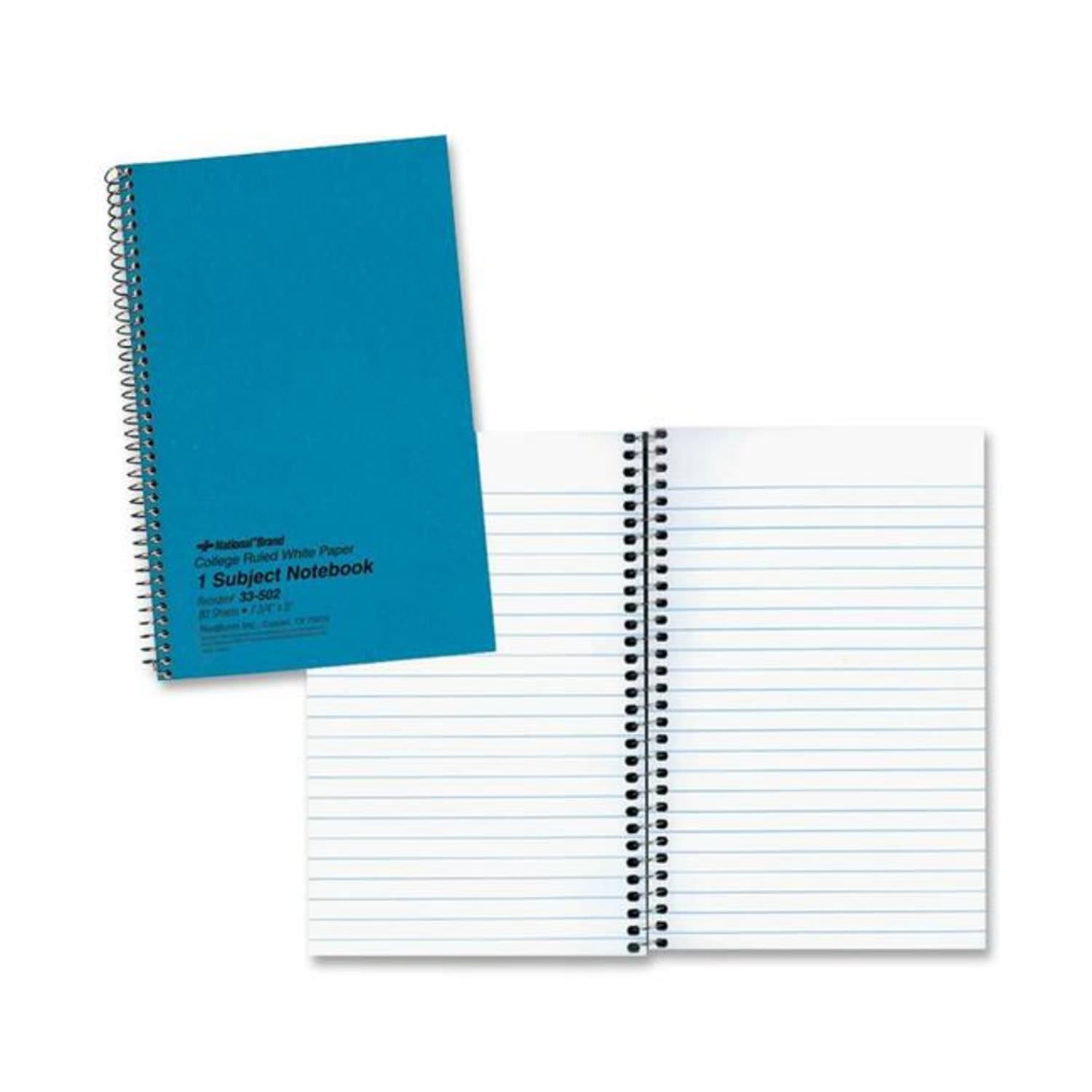 Rediform Kolor-Kraft 1-Subject Notebooks - 80 Sheets - Coilock - 16 lb Basis Weight - 6in x 9 1/2in Sheet Size - White Paper - Blue Cover - 1 Each
