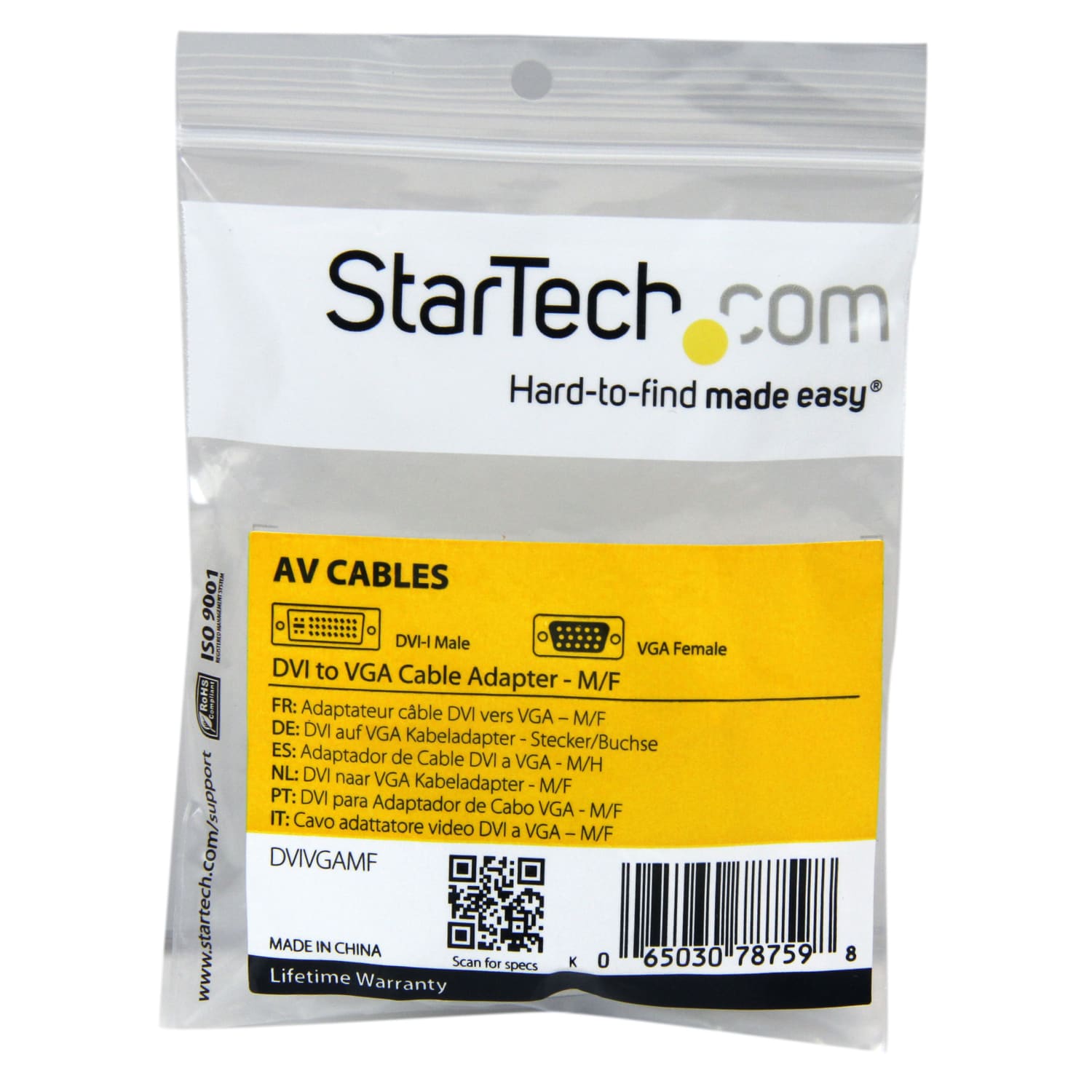 StarTech.com Display adapter - DVI-I (M) - HD-15 (F) - Connect your VGA Display to a DVI-I source - DVI to VGA - dvi to vga adapter - dvi to vga connector - DVI-I to VGA - dvi to vga cable adapter - Image 4