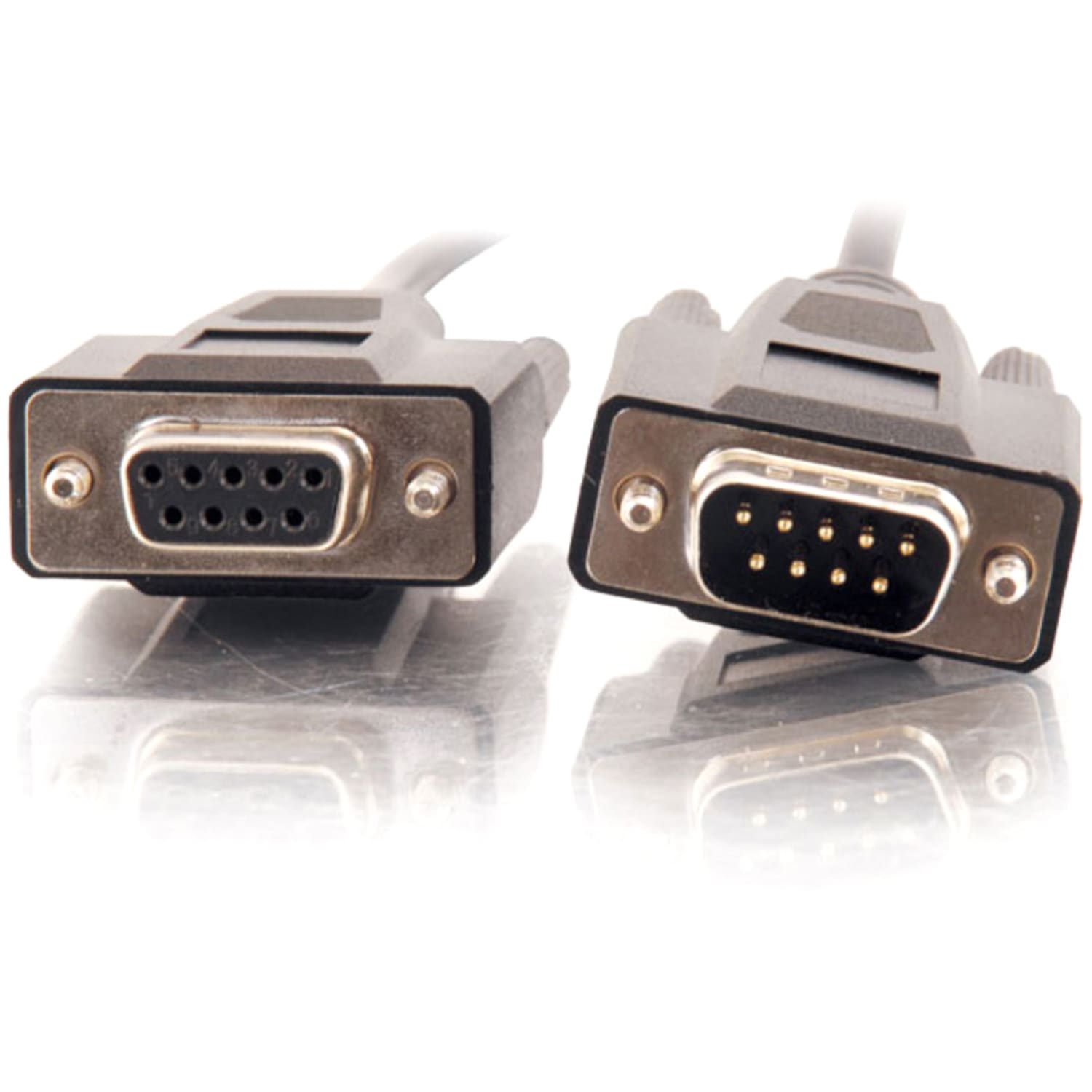 C2G - Serial extension cable - DB-9 (M) to DB-9 (F) - 50 ft - molded, thumbscrews - black - Image 3
