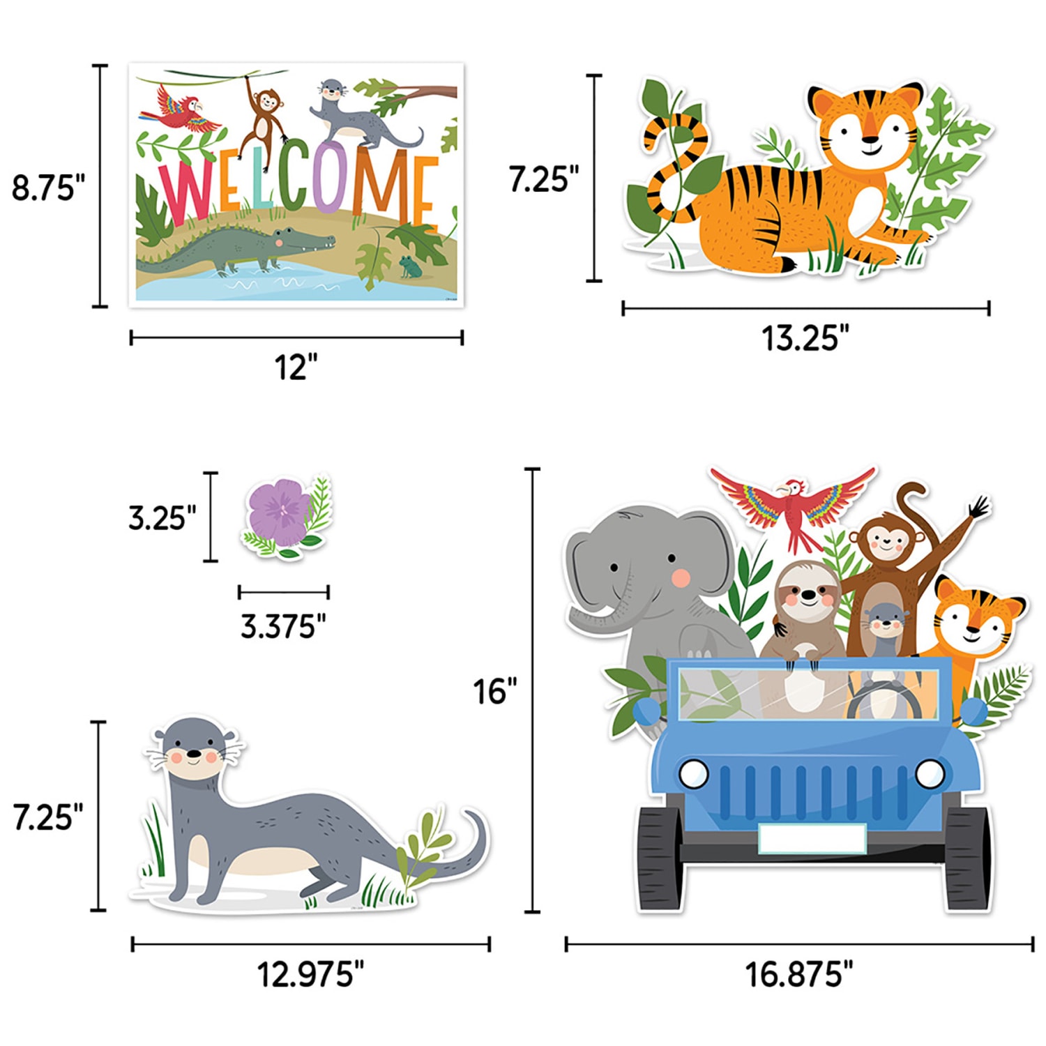 Creative Teaching Press Jungle Friends Bulletin Board Set, 48 Pieces - Image 4