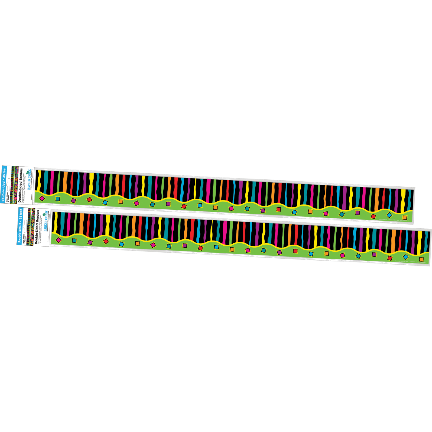 Barker Creek Double-Sided Borders, 3in x 35in, Neon, 12 Strips Per Pack, Set Of 2 Packs - Image 3