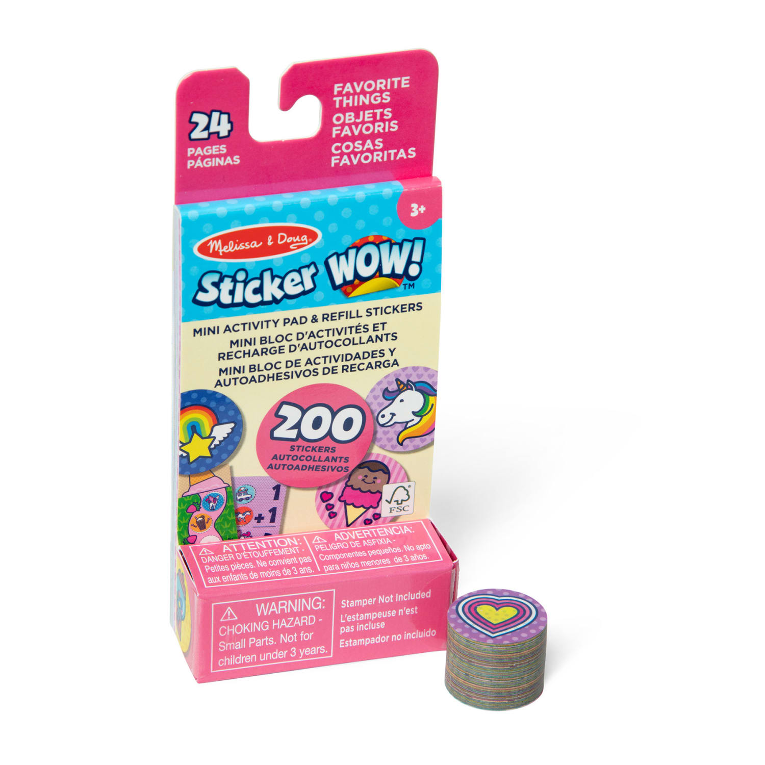 Melissa & Doug Sticker WOW! Mini Activity Pad with Refill Stickers, Favorite Things, 200 Stickers Per Set, 4 Sets - Image 3