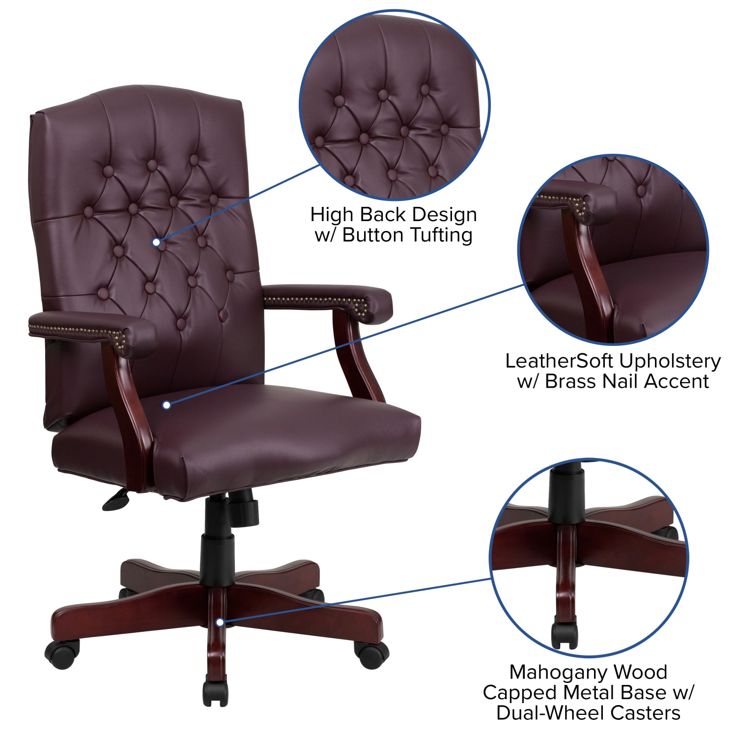 Flash Furniture Martha Washington LeatherSoft Faux Leather HighBack Swivel Office Chair Burgundy PopularChairscom Flash Furniture Martha Washington LeatherSoft Faux Leather High Back Swivel Office Chair Burgundy PopularChairscom