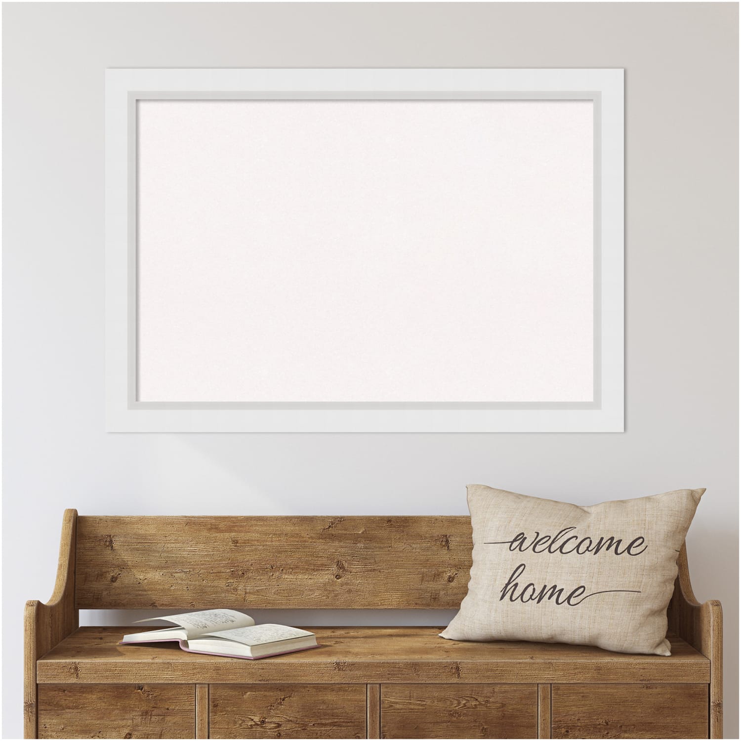 Amanti Art Cork Bulletin Board, 40in x 28in, White, Blanco White Wood Frame - Image 3