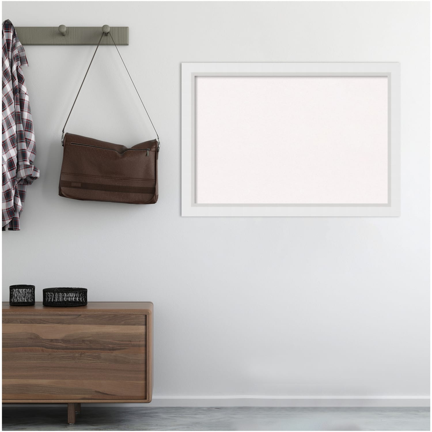 Amanti Art Cork Bulletin Board, 40in x 28in, White, Blanco White Wood Frame - Image 5