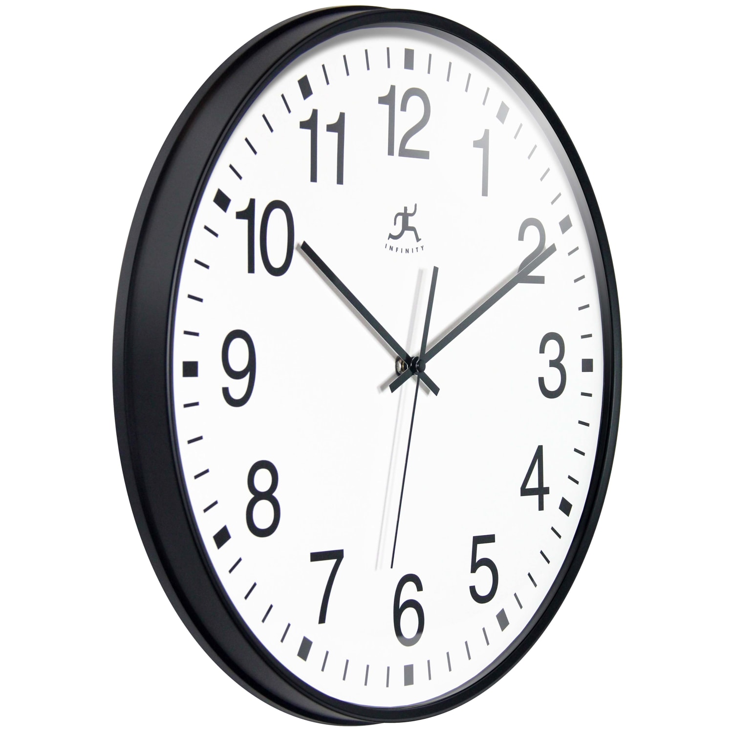 Infinity Instruments Apollo Round Wall Clock, 15in, Black - Image 3