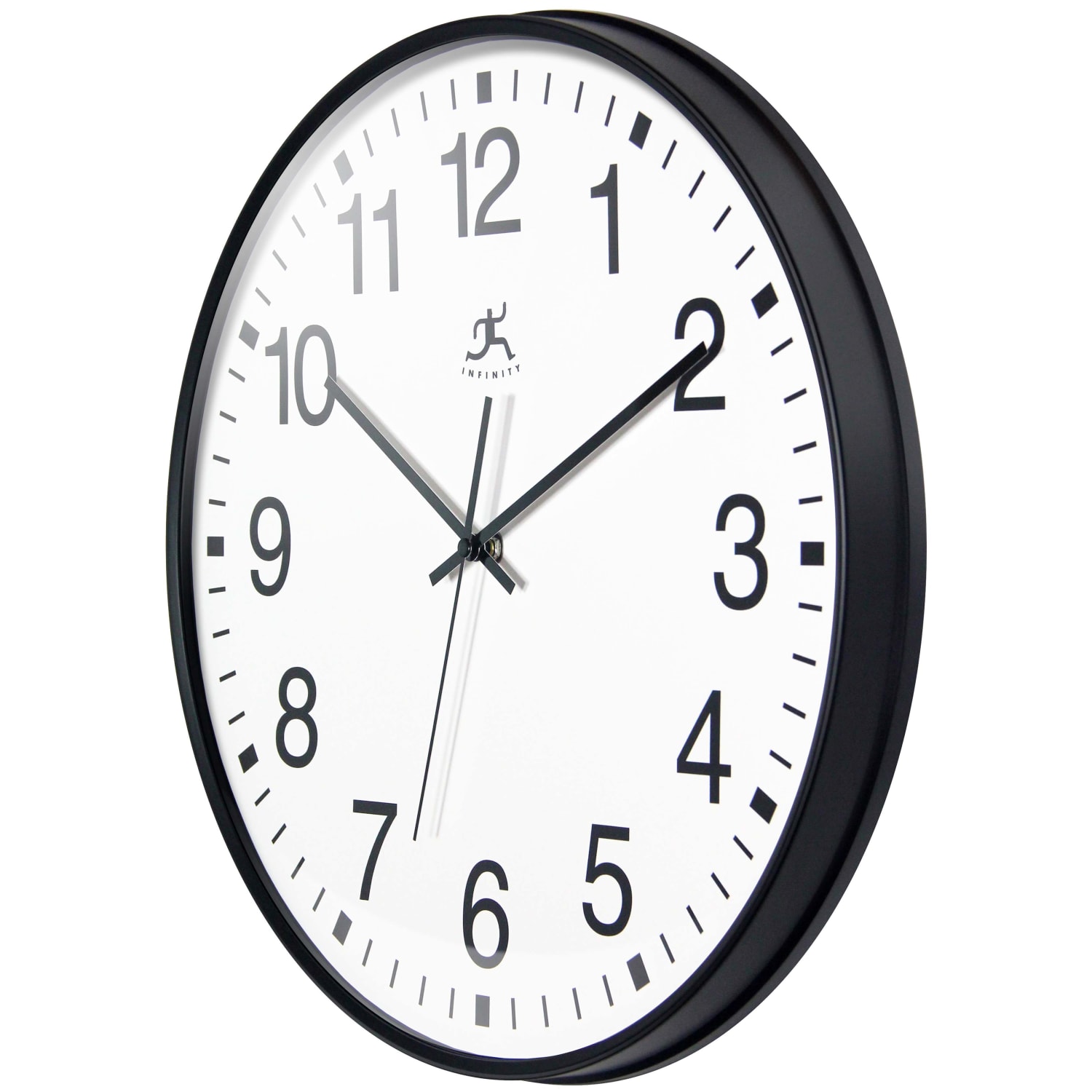 Infinity Instruments Apollo Round Wall Clock, 15in, Black - Image 5