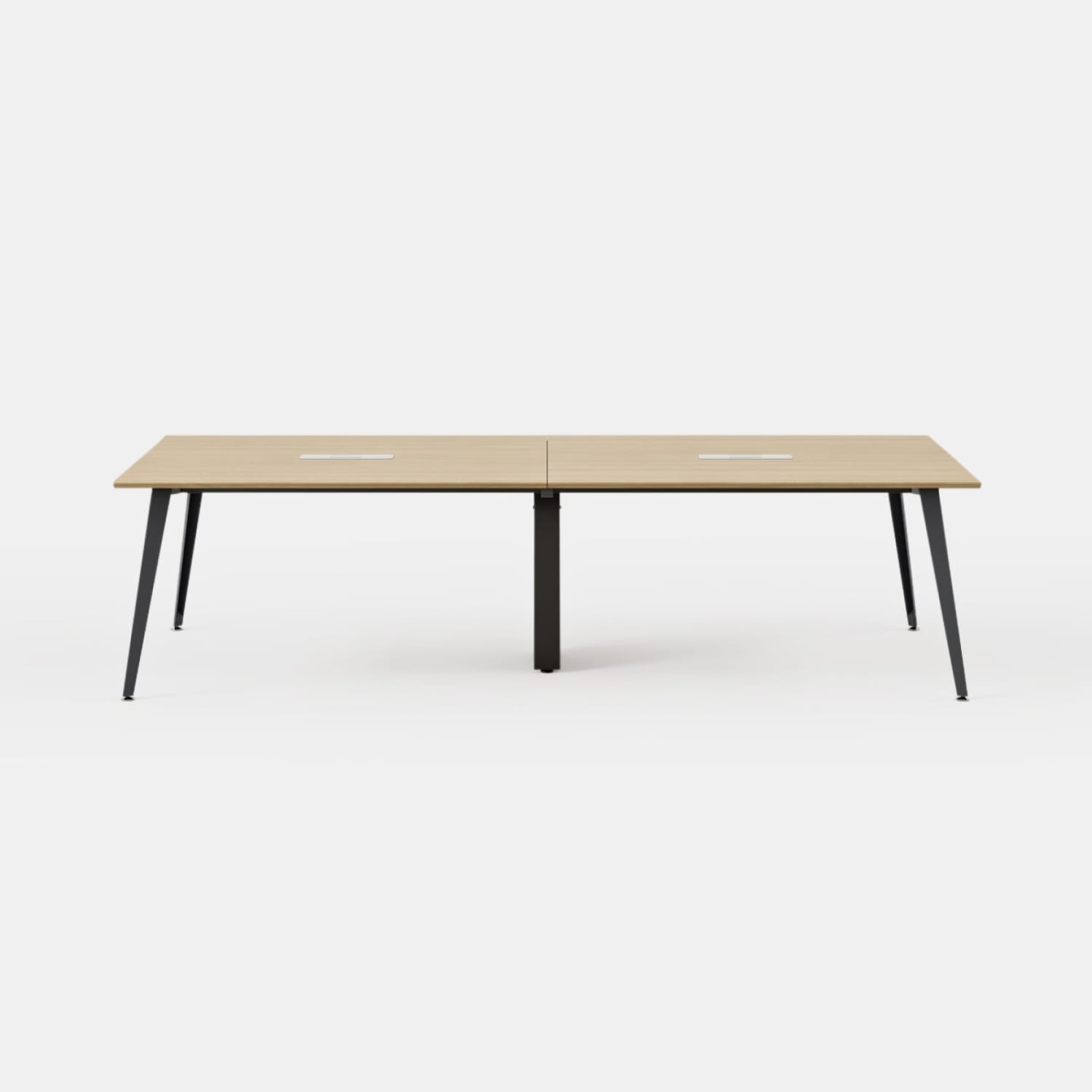 Branch Furniture Rectangle Conference Table, 30inH x 142inW x 48inD, Woodgrain Top/Charcoal Base - Image 4