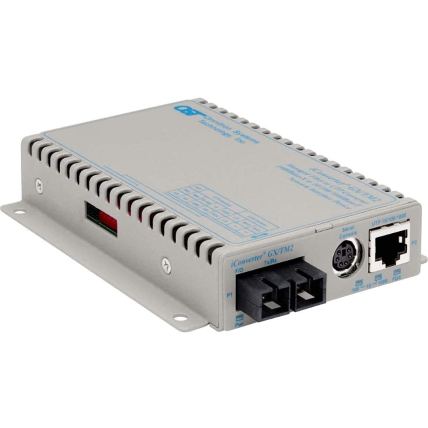 Omnitron Systems iConverter GX/TM2 Media Converter - 1 x Network (RJ-45) - 1 x SC Ports - 10/100/1000Base-T, 1000Base-X - 21.13 Mile - Wall Mountable - Image 3