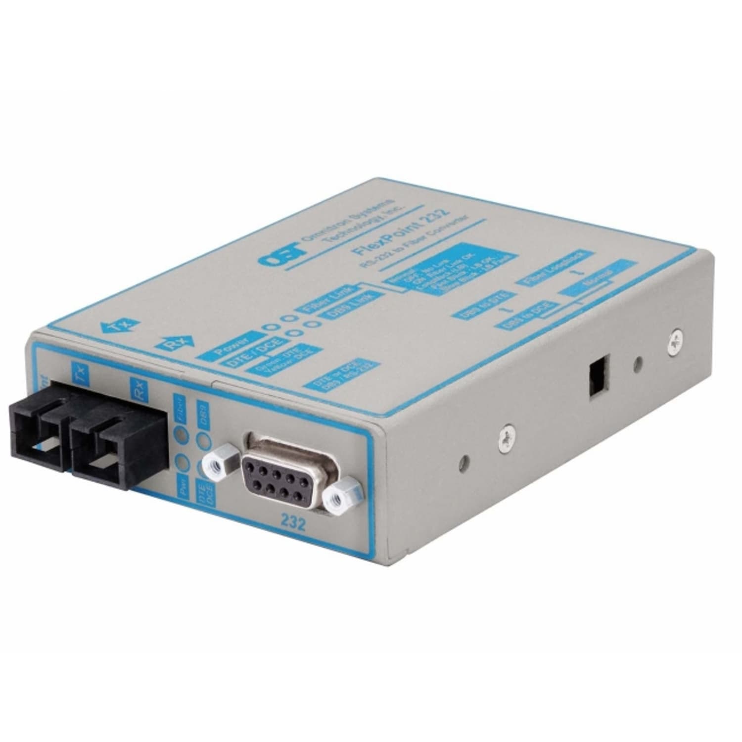 Omnitron FlexPoint RS-232 Serial Fiber Media Converter DB-9 SC Single-mode 30km - 1 x RS-232; 1 x SC Single-mode; No Power Adapter; Lifetime Warranty - Image 3