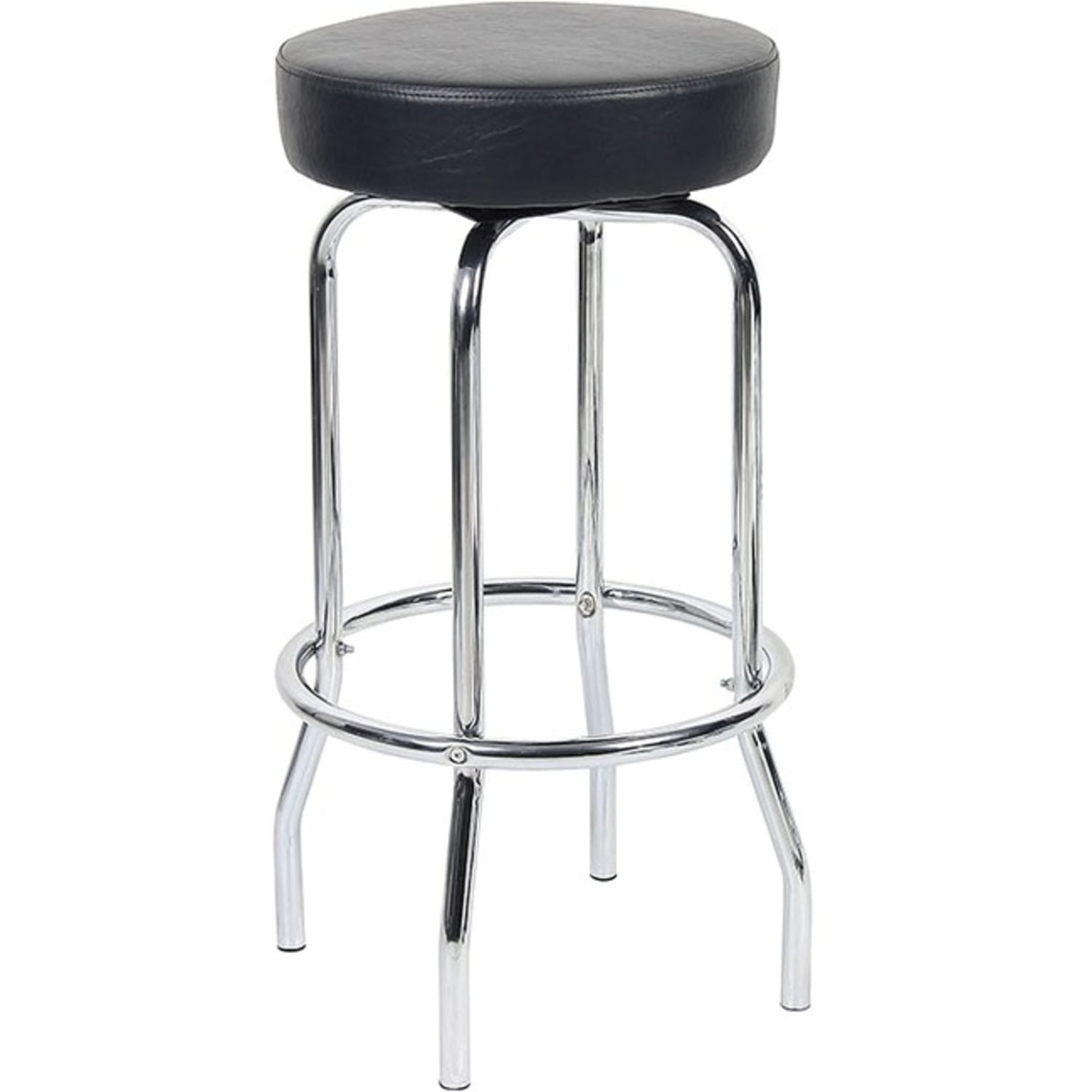 Boss Office Products Stool With Foot Ring BlackChrome PopularChairscom