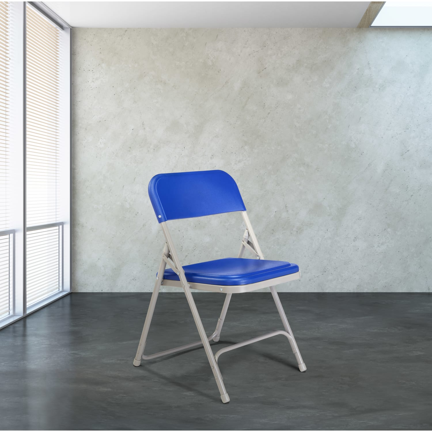National Public Seating Lightweight Plastic Folding Chairs BlueGray Set Of 4 Chairs PopularChairscom