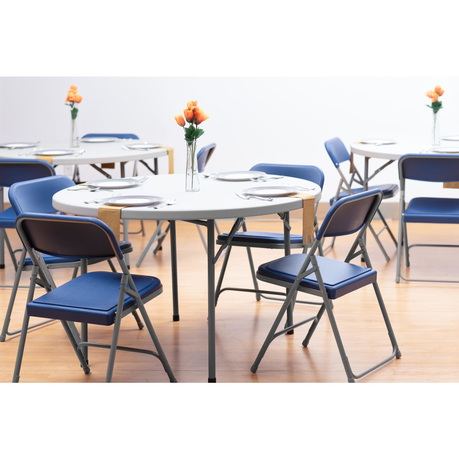 National Public Seating Lightweight Plastic Folding Chairs BlueGray Set Of 4 Chairs PopularChairscom