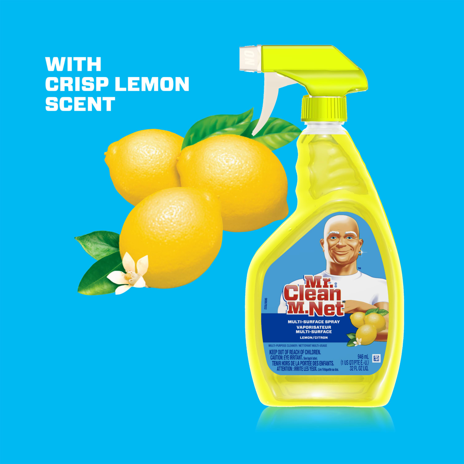 Mr. Clean Multipurpose Cleaning Spray, Lemon Scent, 32 Oz Bottle - Image 3