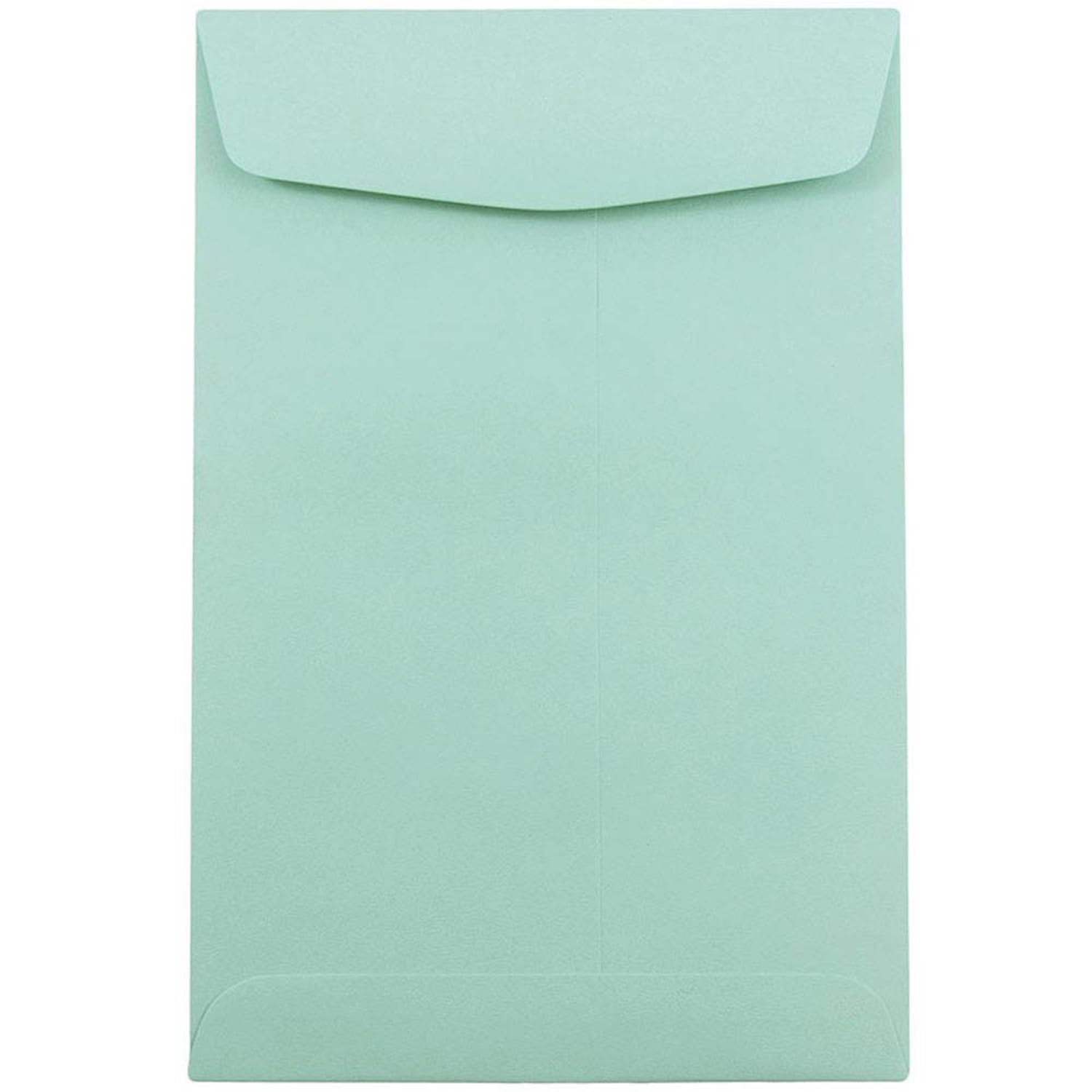 JAM Paper Open-End 6in x 9in Catalog Envelopes, Gummed Closure Aqua, Pack Of 25