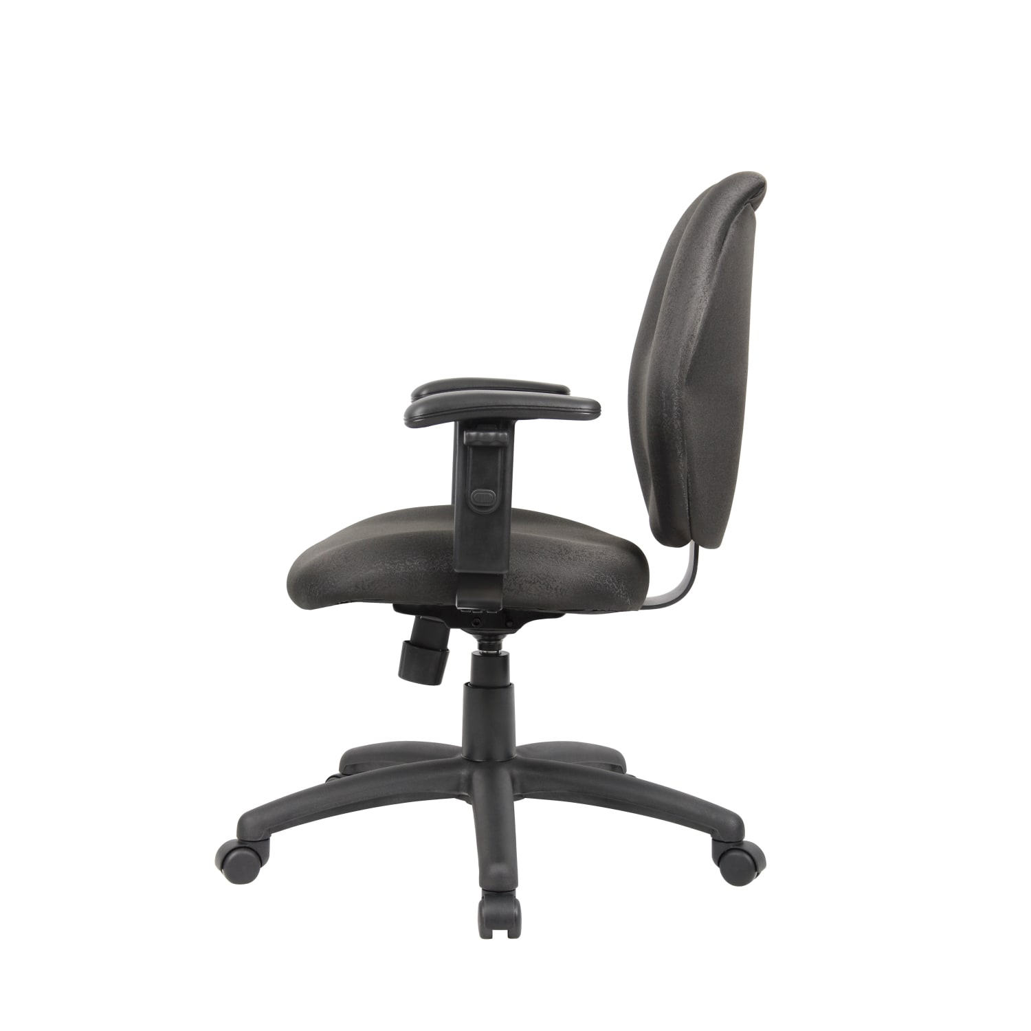 Boss Office Products Ergonomic Vinyl Mid-Back Task Chair With Adjustable Arms, Black - Image 4