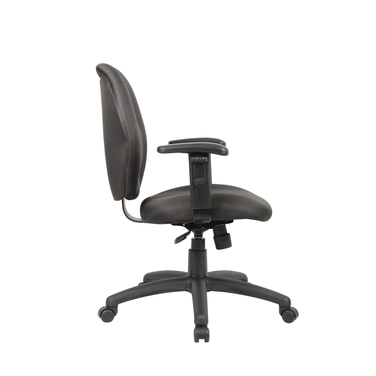 Boss Office Products Ergonomic Vinyl Mid-Back Task Chair With Adjustable Arms, Black - Image 5